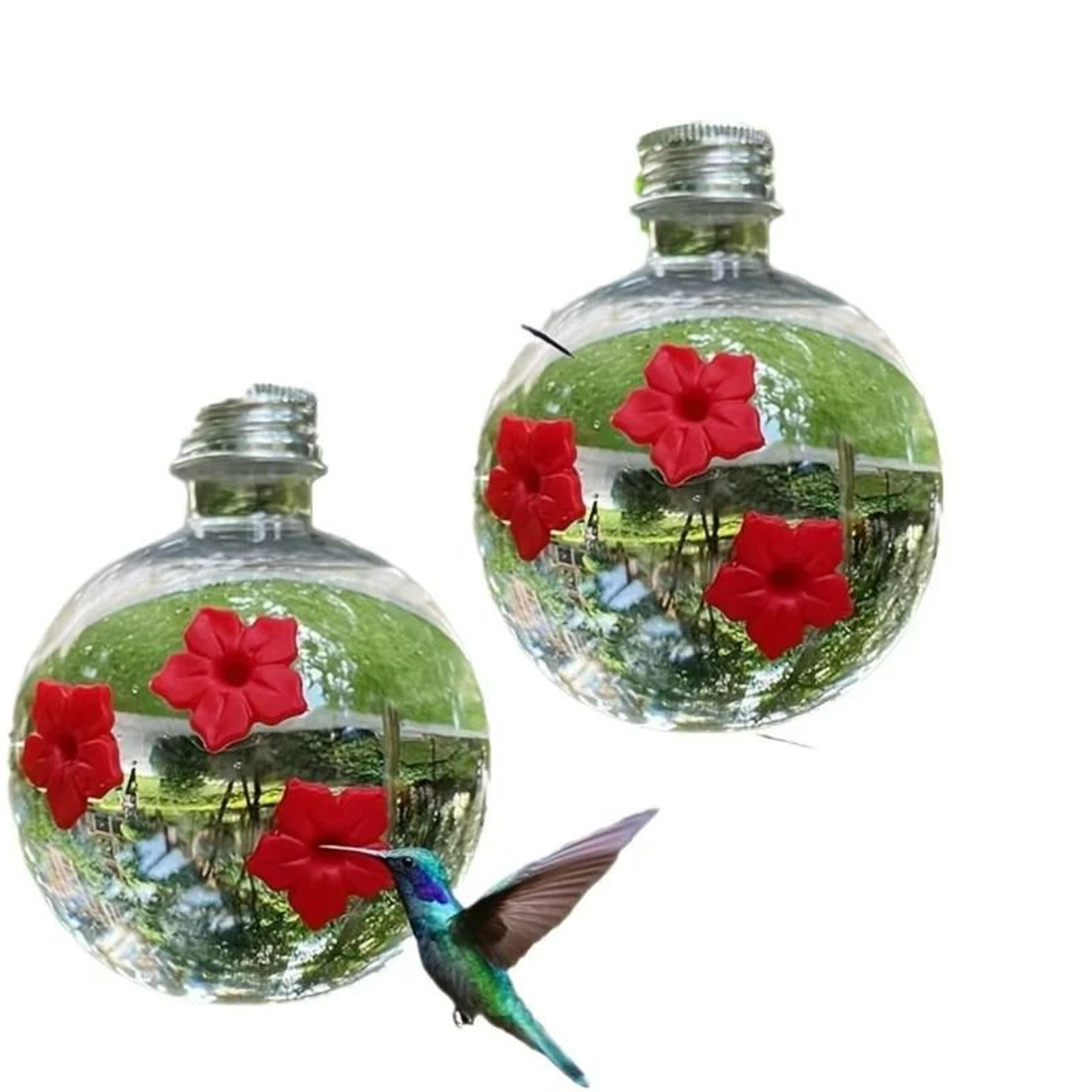 Outdoor Hanging Spherical Bird Water Feeder 3Hole Plastic Hummingbird Drinker 4