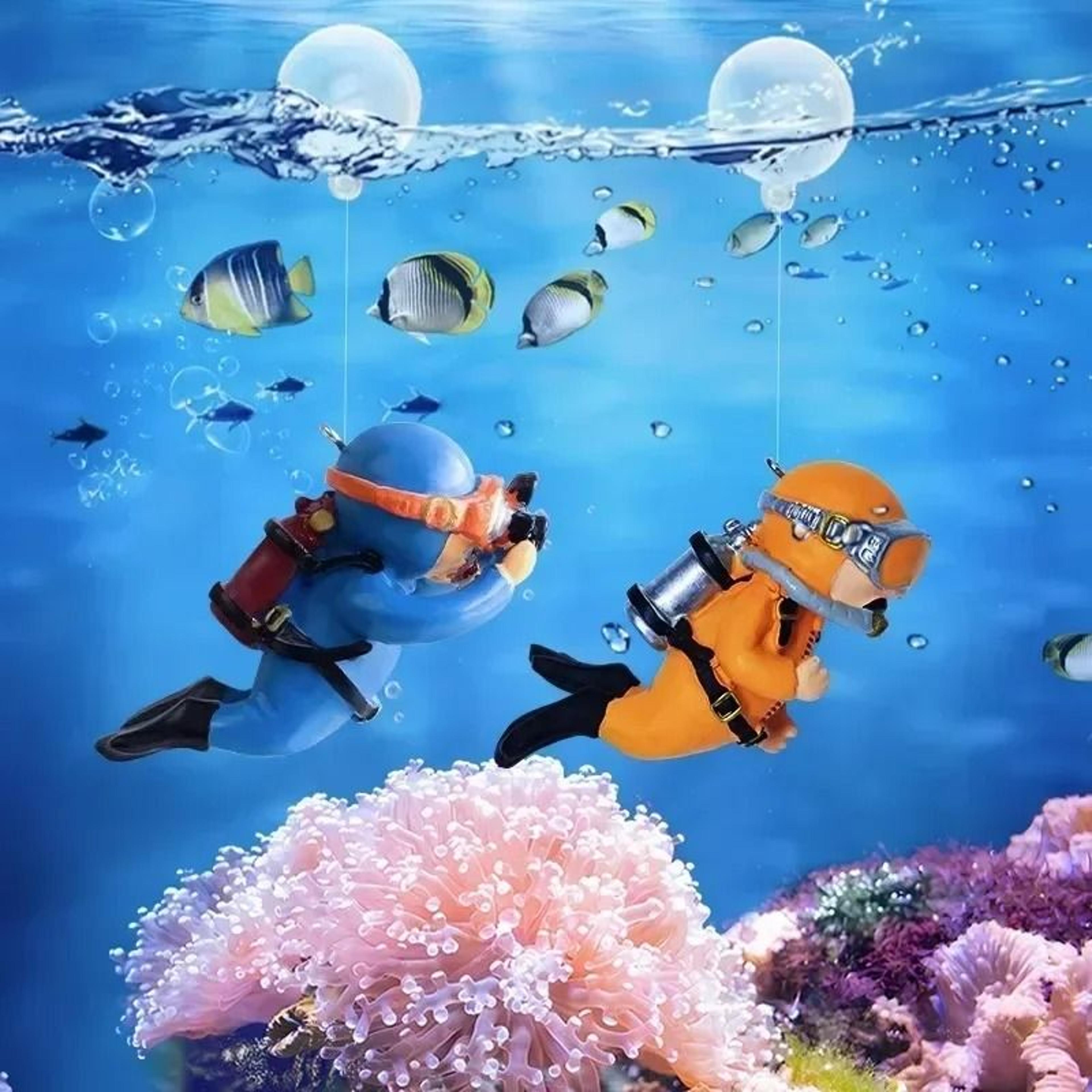 Mini Floating Diver Aquarium Decoration Luminous Small Fish Tank Ornament 3