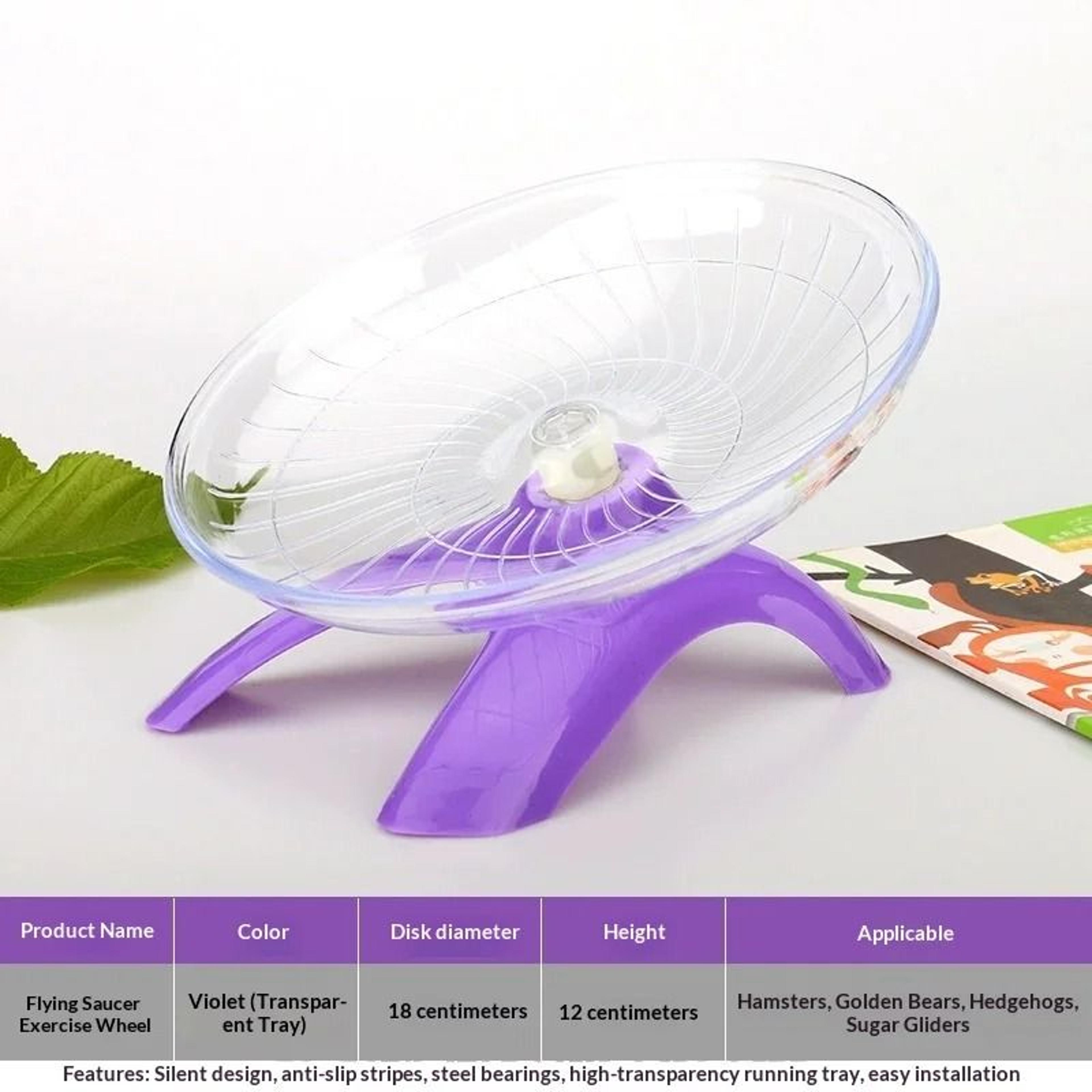 Small Pet Hamster Running Disc Silent Transparent Rotatory Jogging Wheel Toy 10