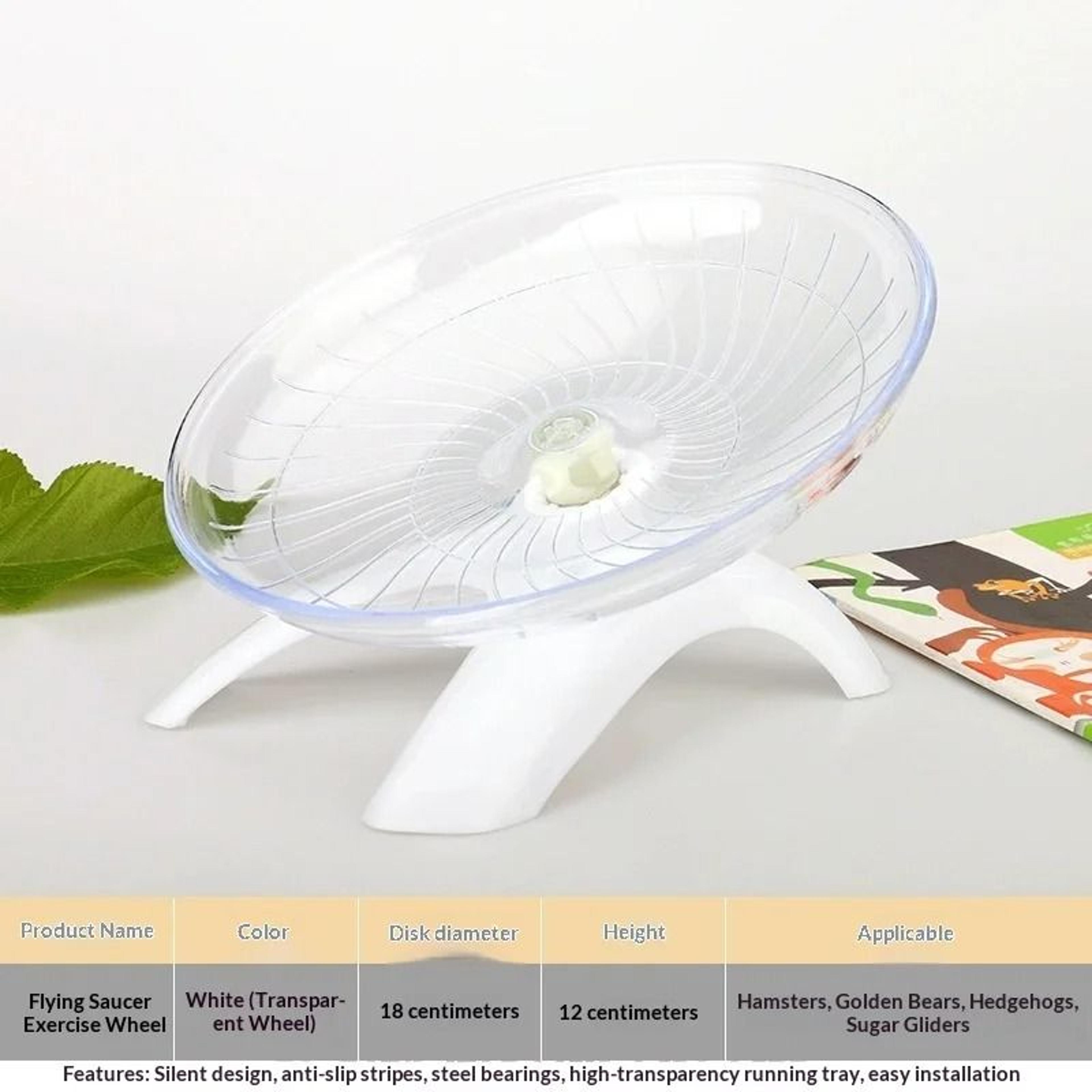 Small Pet Hamster Running Disc Silent Transparent Rotatory Jogging Wheel Toy 9