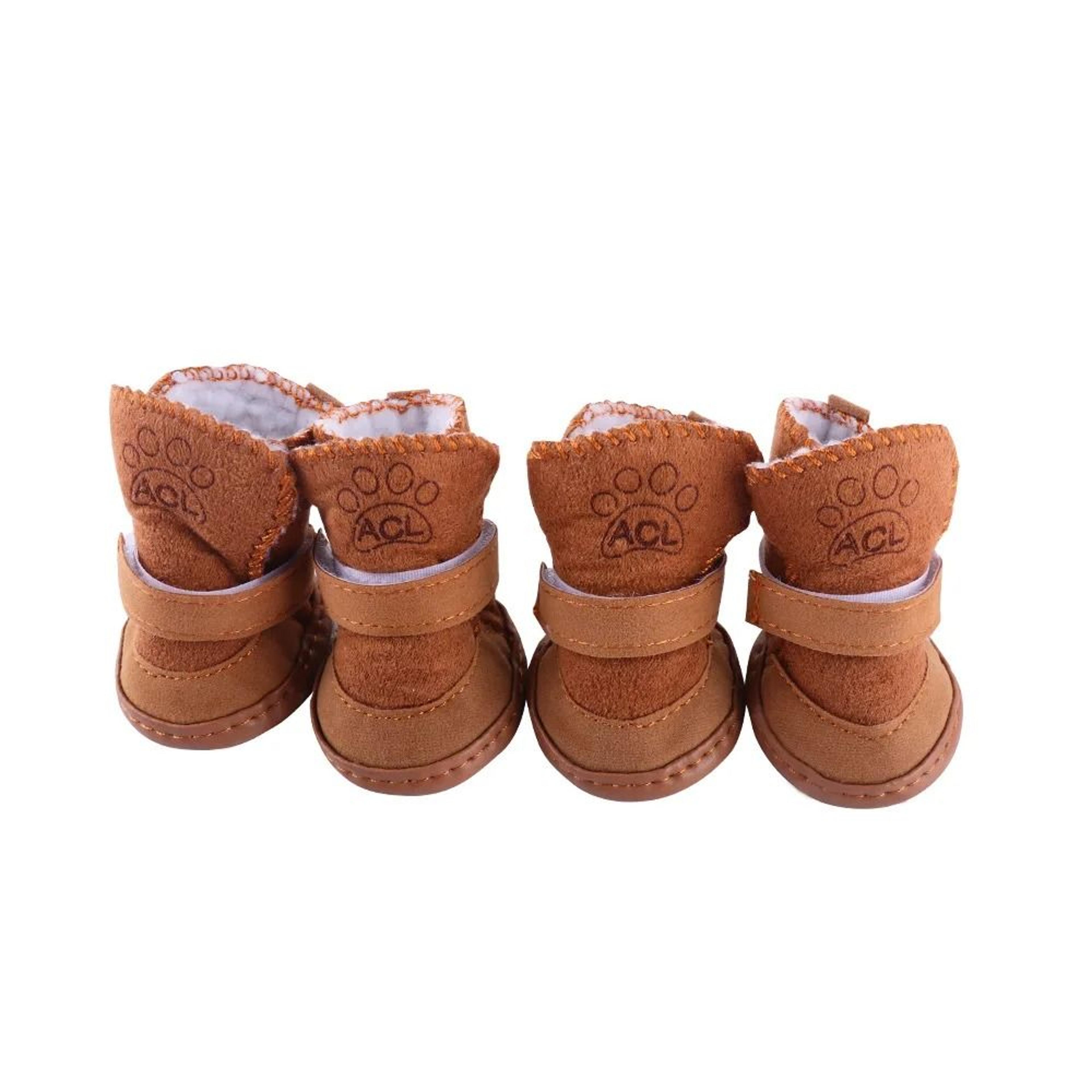 4Piece Set Warm Pet Dog Boots AntiSlip Outdoor Sneakers Foot Protector For Small Medium Dogs 3