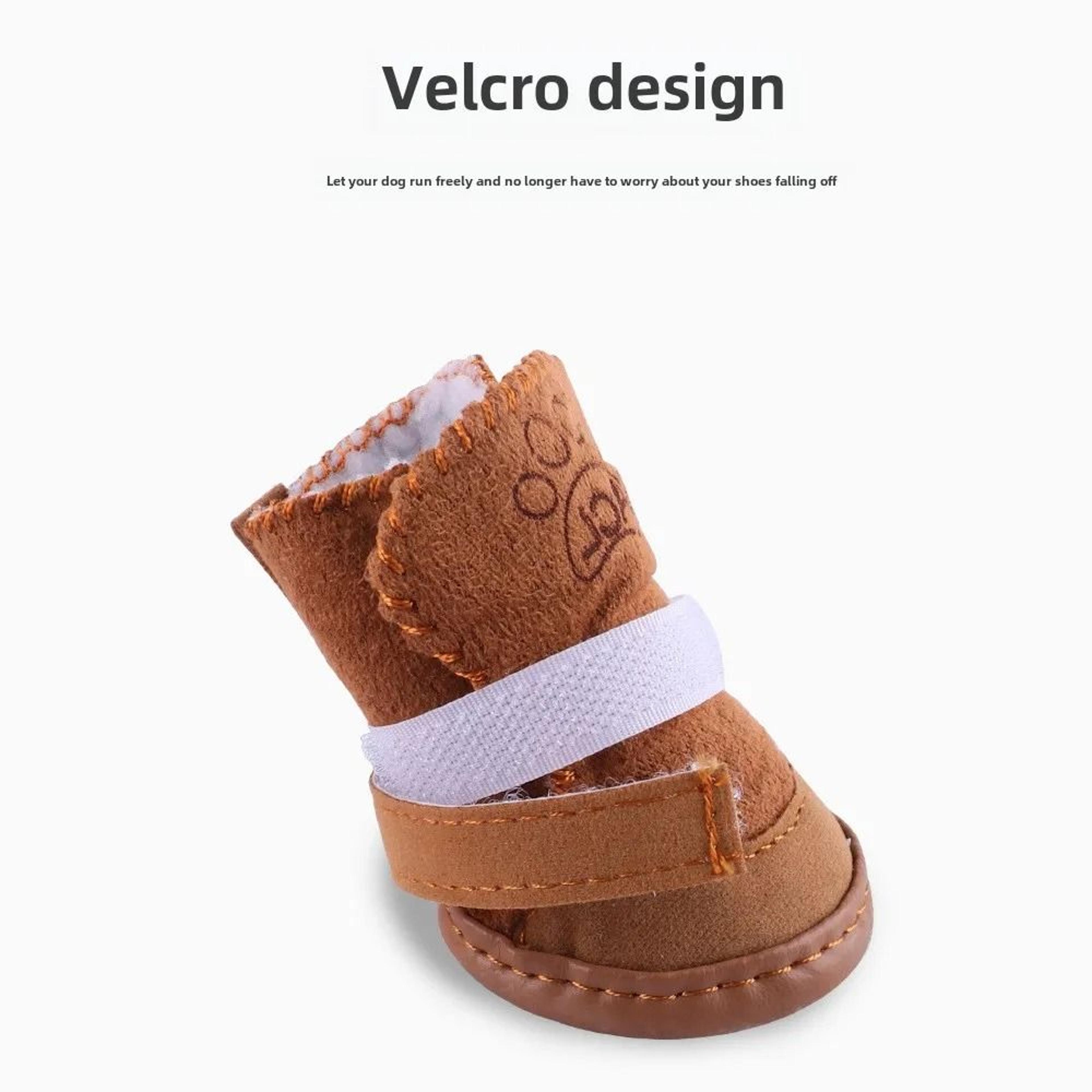 4Piece Set Warm Pet Dog Boots AntiSlip Outdoor Sneakers Foot Protector For Small Medium Dogs 2