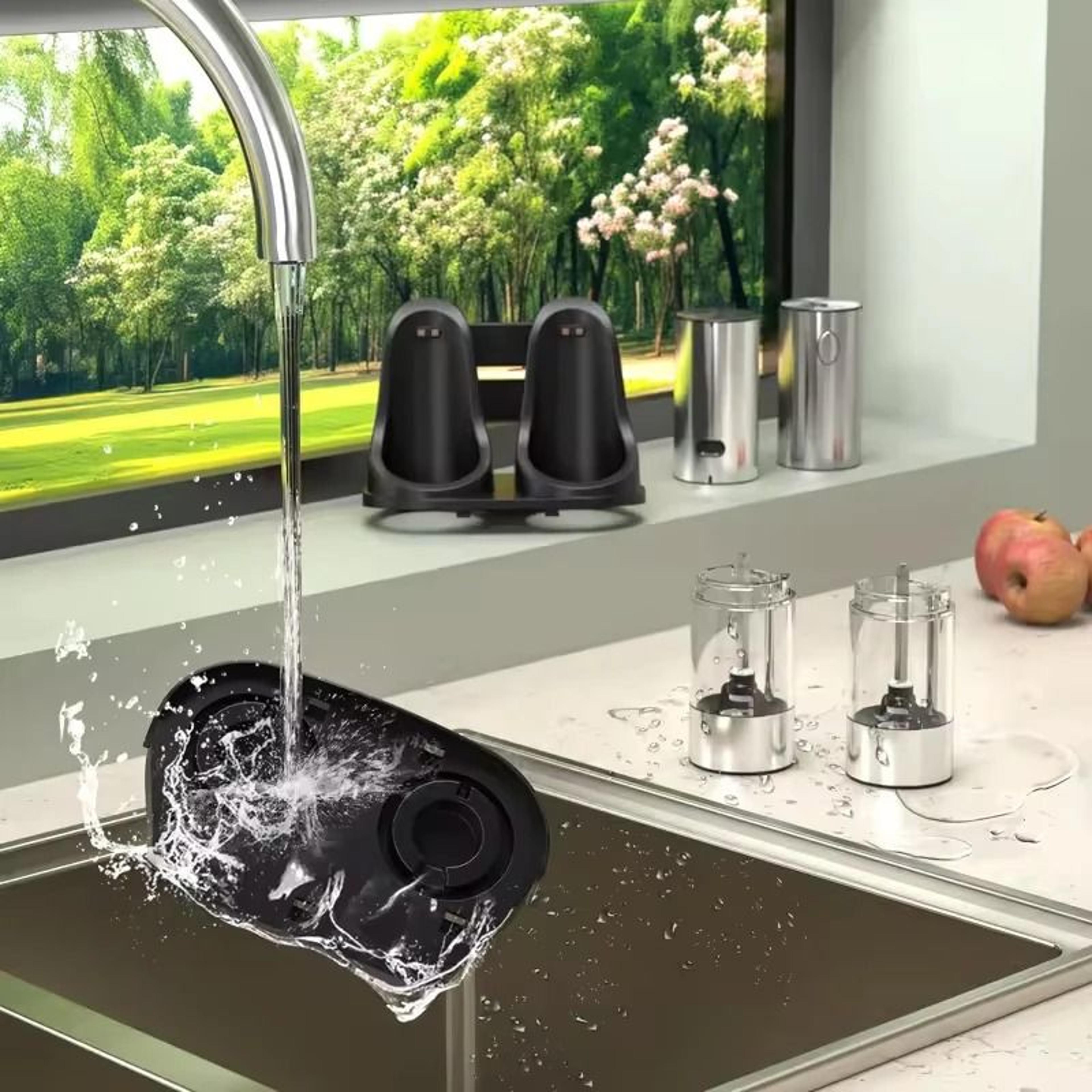 USB Rechargeable Electric Salt And Pepper Grinder Set With Charging Base Adjustable Coarseness Spic 4