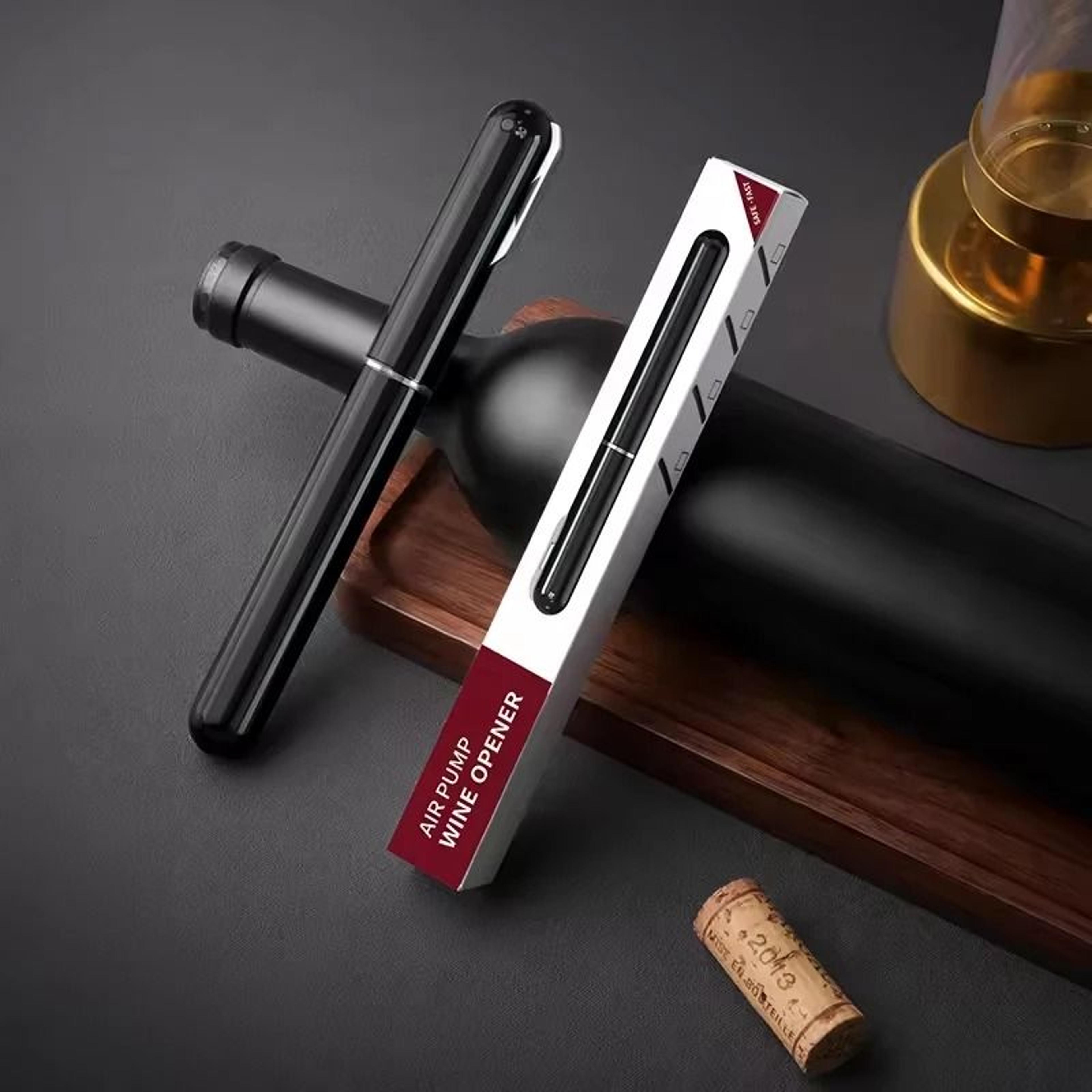 Pocket Air Pressure Wine Opener 2in1 Handheld Cork Extractor With Concealed Foil Cutter 3
