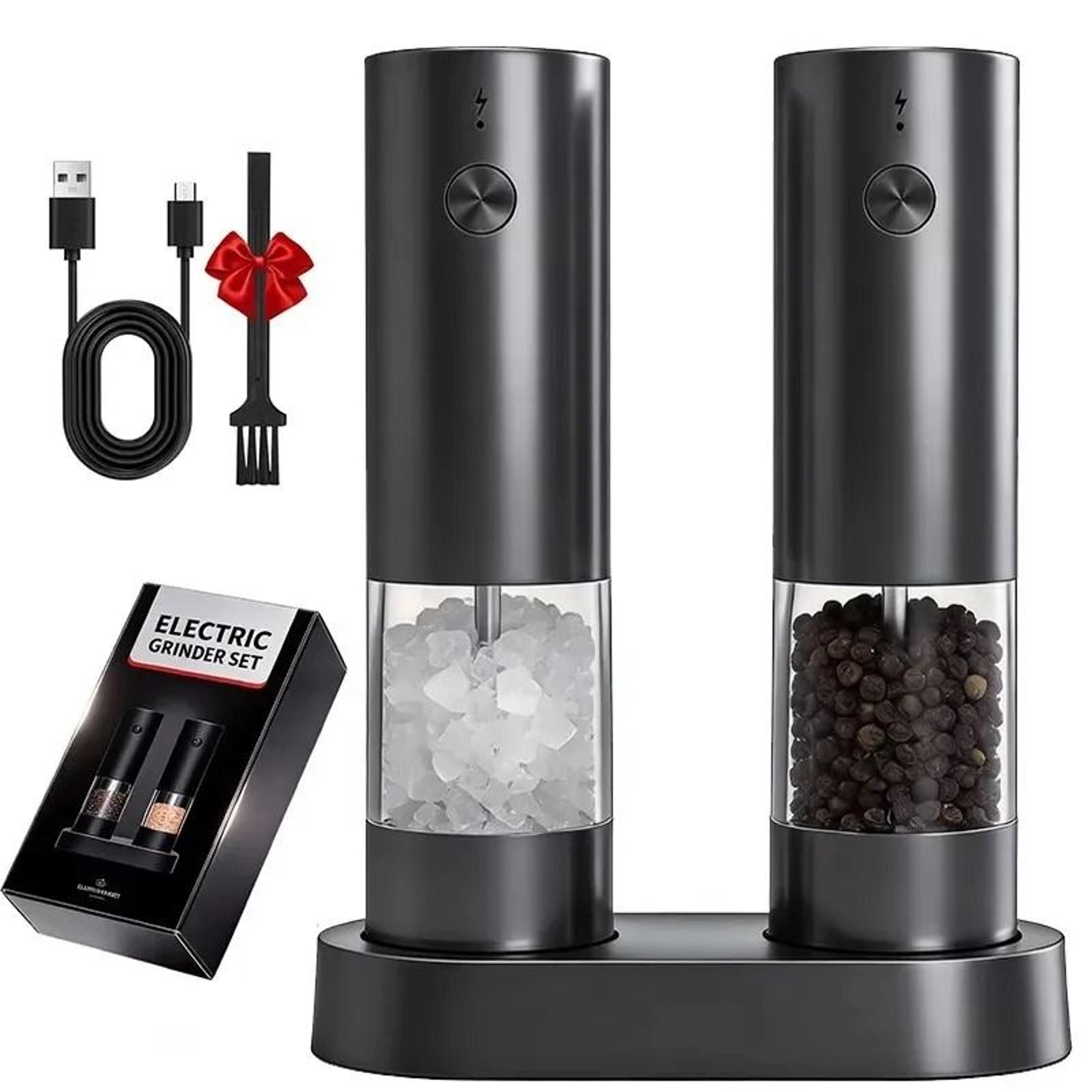 Automatic Electric Spice Mill Set Cordless Salt And Pepper Grinder With LED Light 7