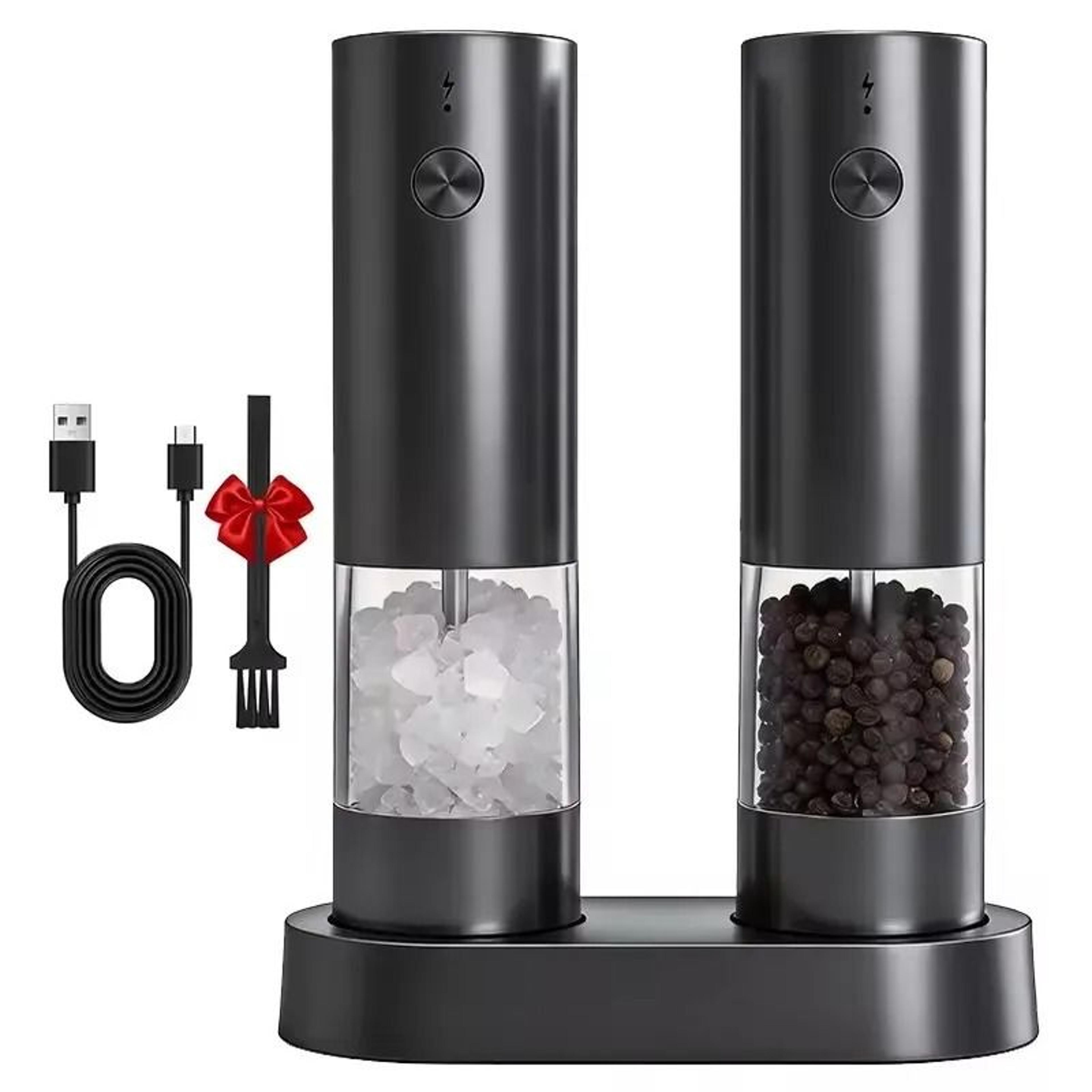 Automatic Electric Spice Mill Set Cordless Salt And Pepper Grinder With LED Light 8