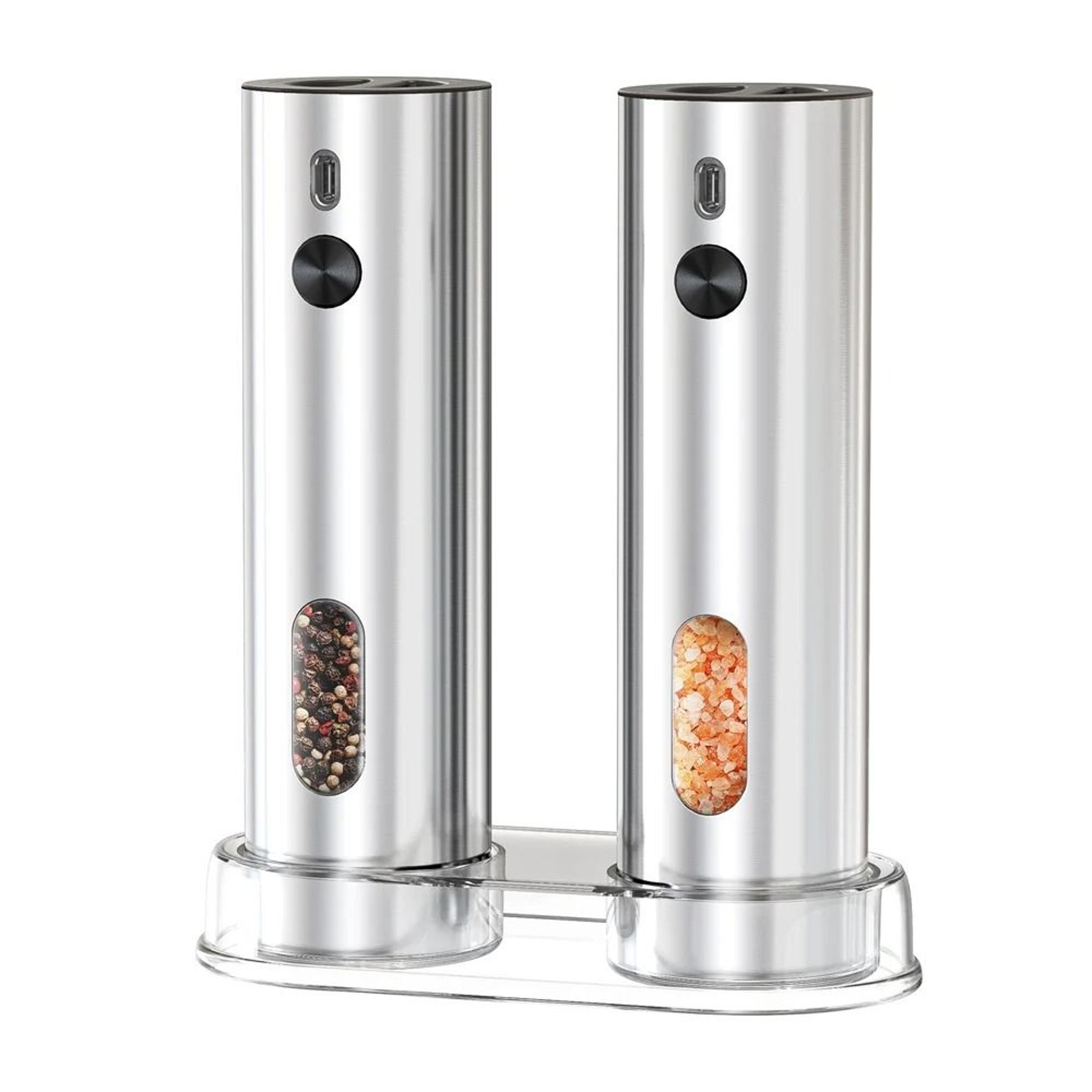 Automatic Electric Salt And Pepper Grinder USB Rechargeable Spice Mill With LED Light 8