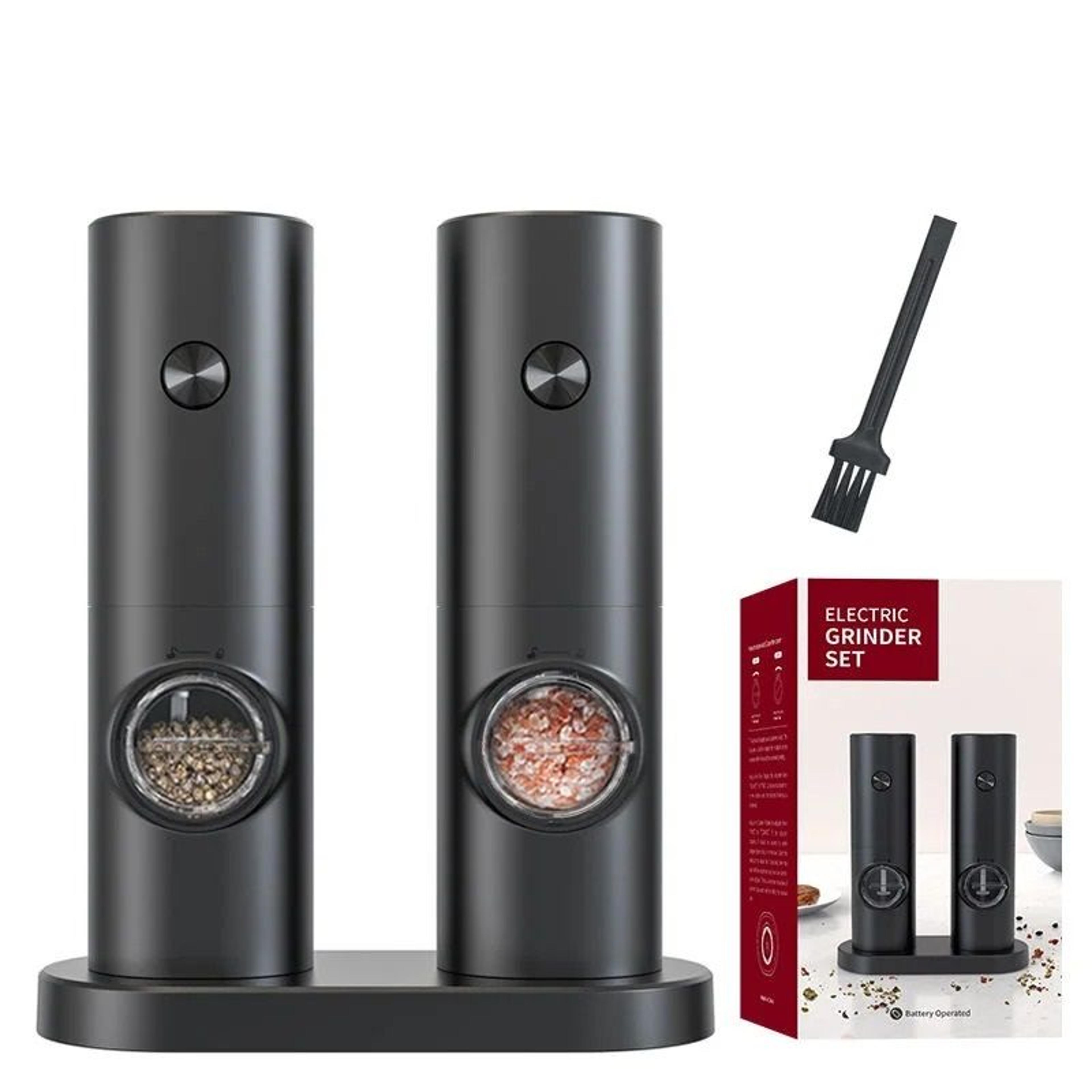 Automatic Electric Pepper Mill Adjustable Salt And Spice Grinder Set With LED Light 8
