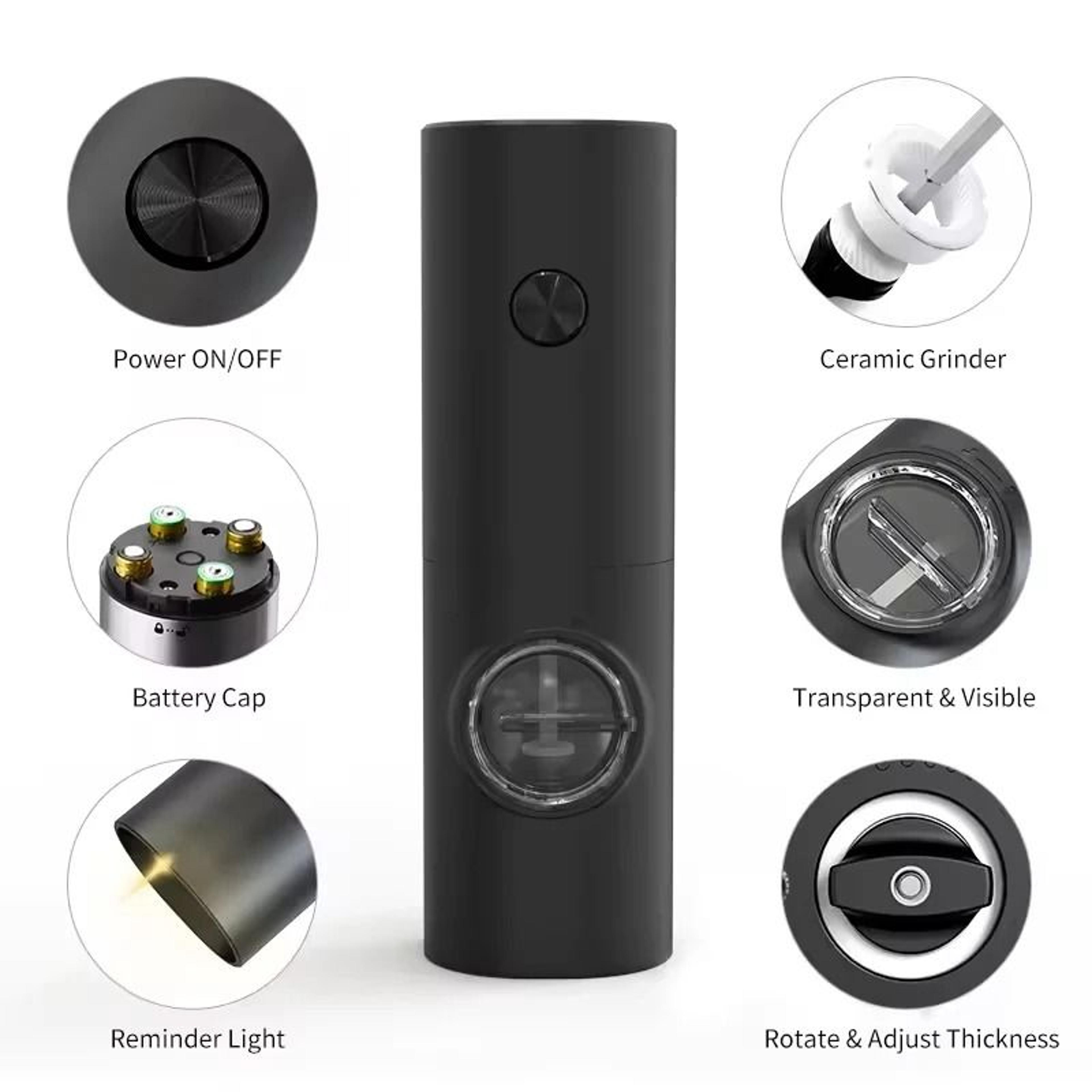 Automatic Electric Pepper Mill Adjustable Salt And Spice Grinder Set With LED Light 4