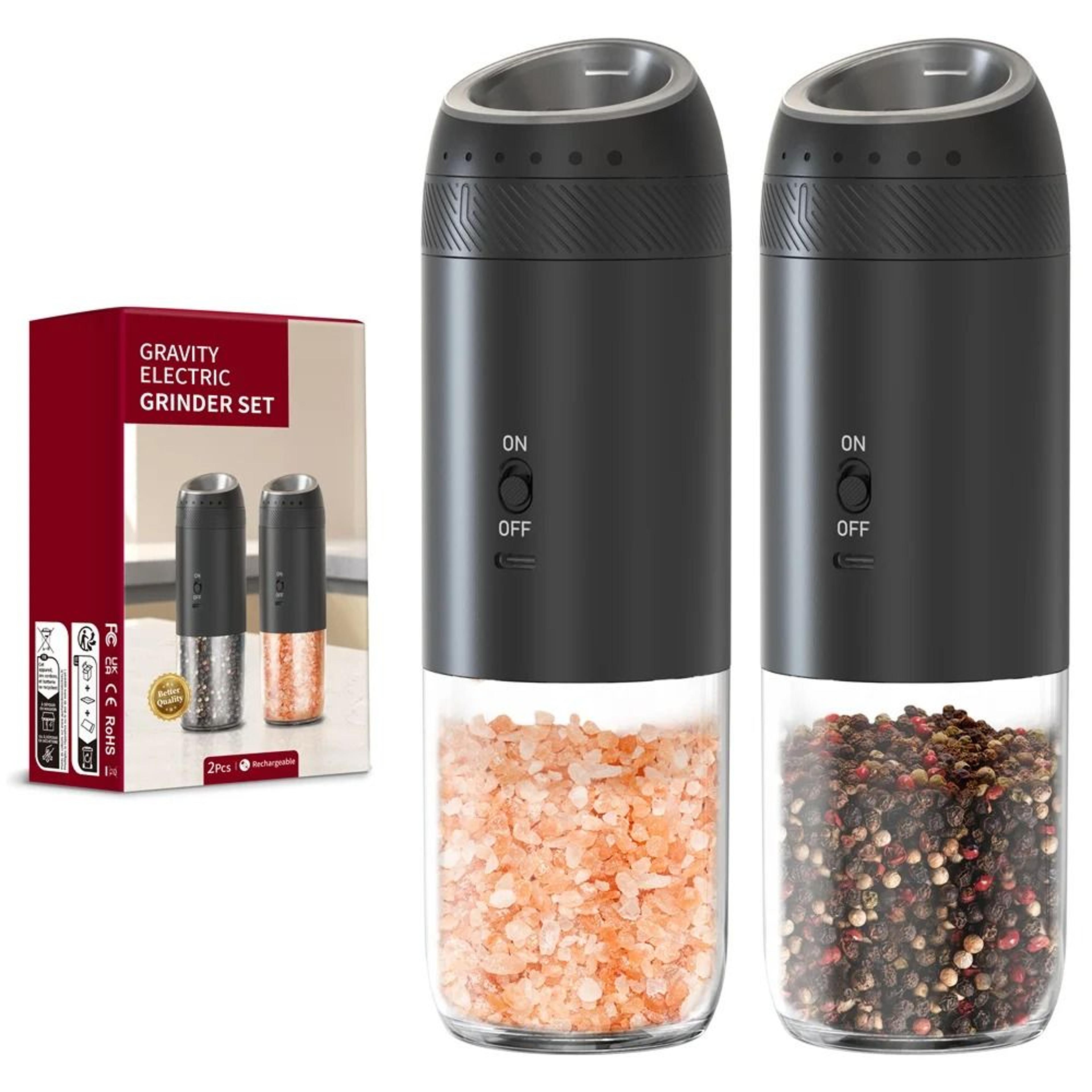Battery Operated One Touch Spice Mill Set With Integrated LED Light And Ceramic Rotor 0