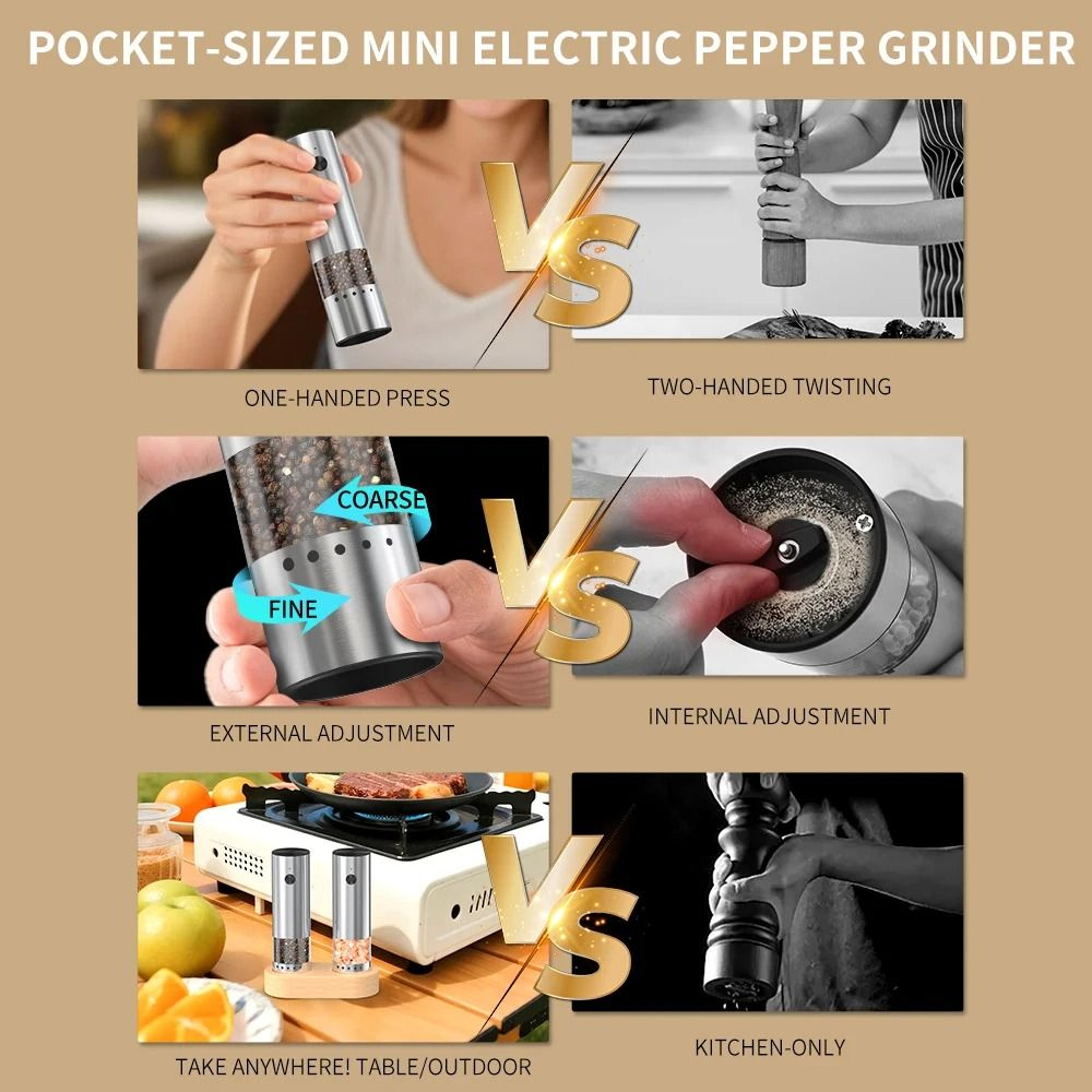 Compact USB Rechargeable Automatic Spice Mill Set With Ceramic Rotor 3