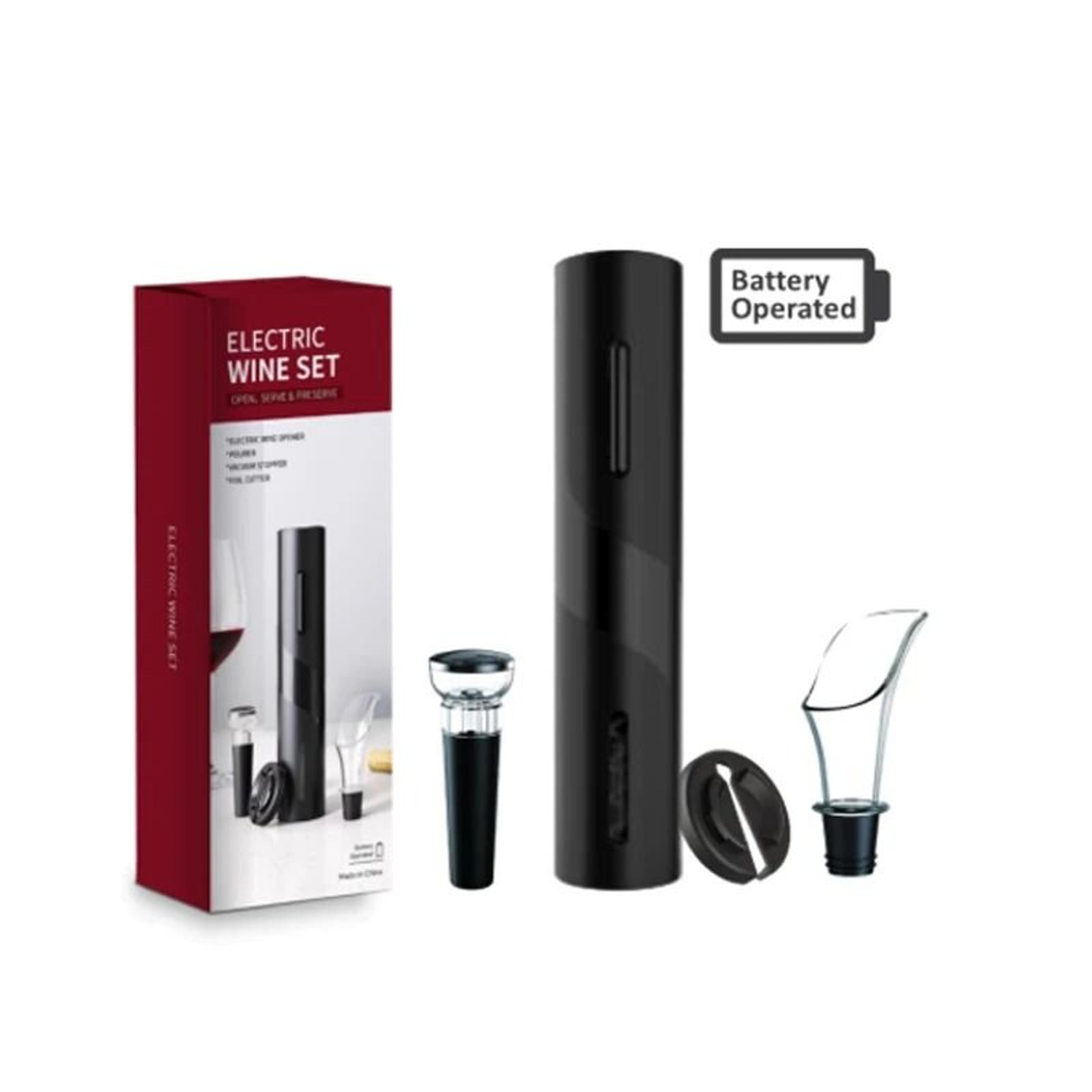 Multifunction Electric Automatic Corkscrew Wine Opener Set With Storage Base 6