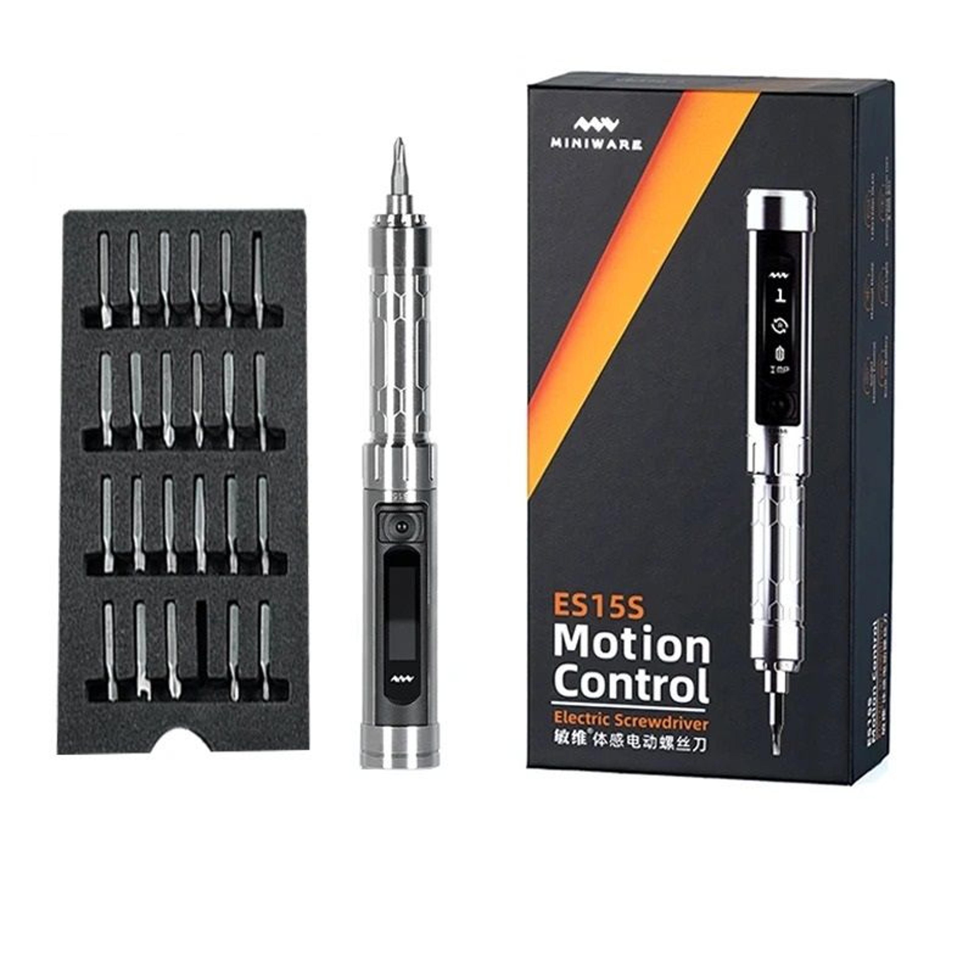 Compact Motion Control Electric Screwdriver Set With LED Work Lights And 24 Micro Bits 0