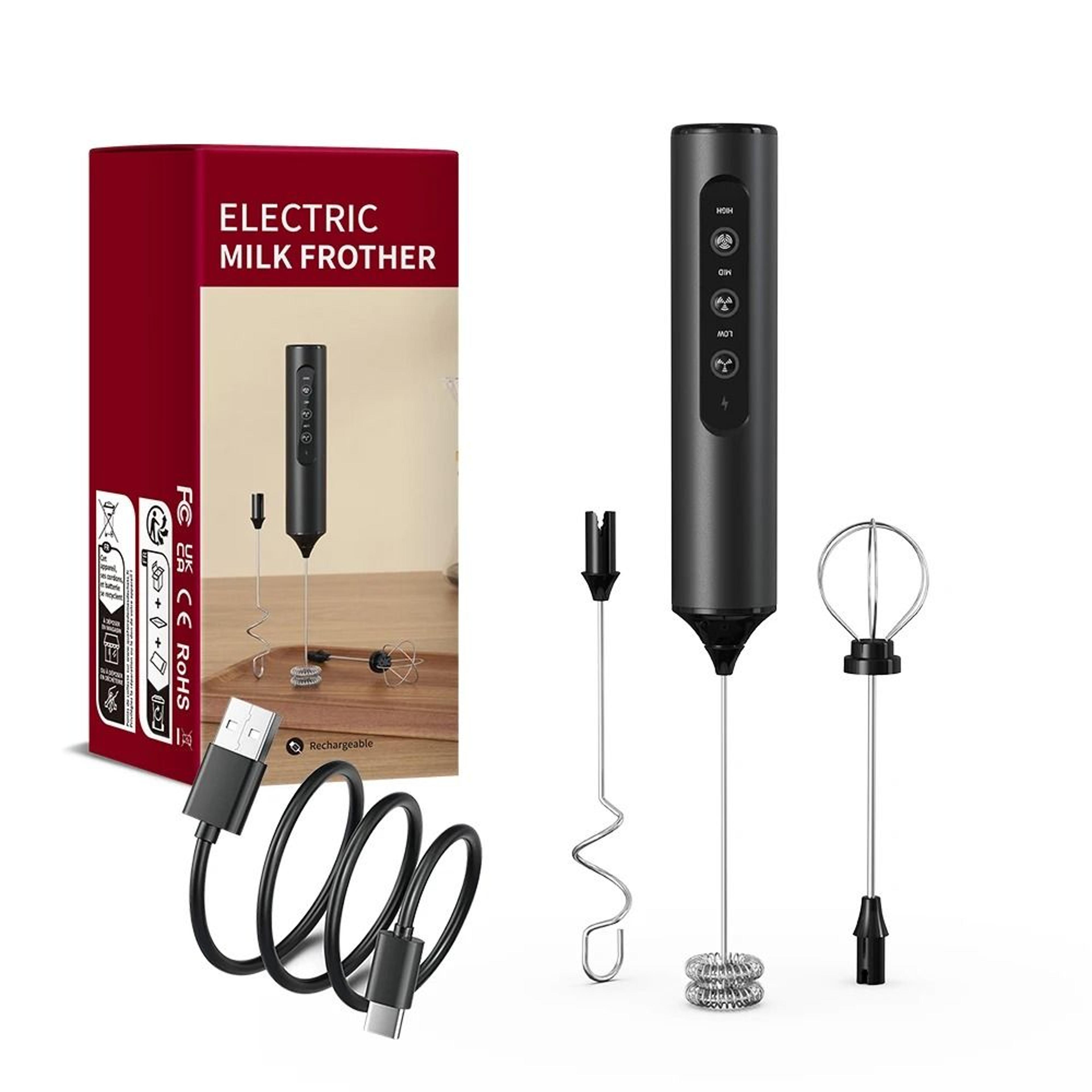 wireless electric mini milk frother and portable coffee whisk