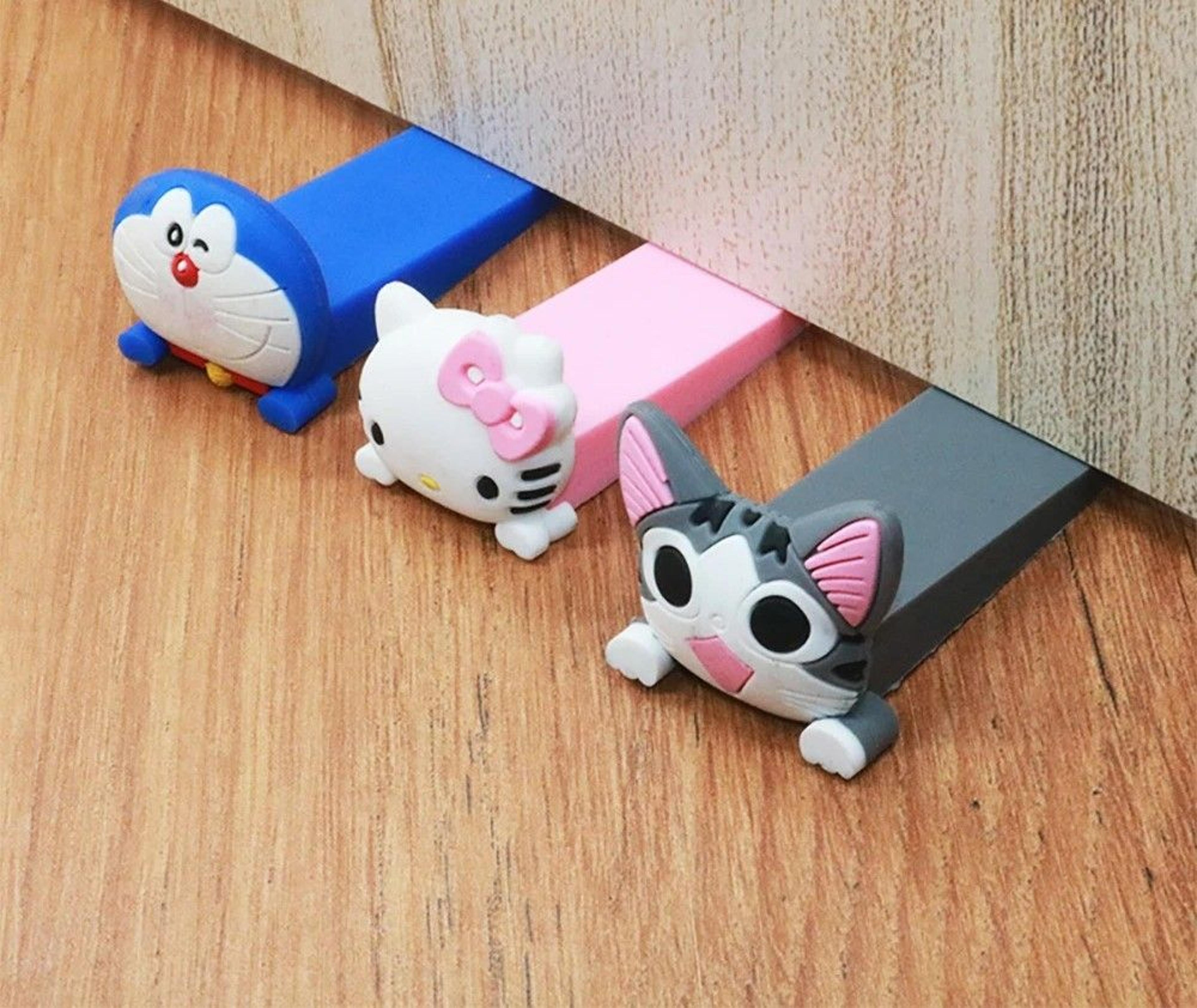 cute cartoon silicone door handle stopper and shock absorbent wall protector guard