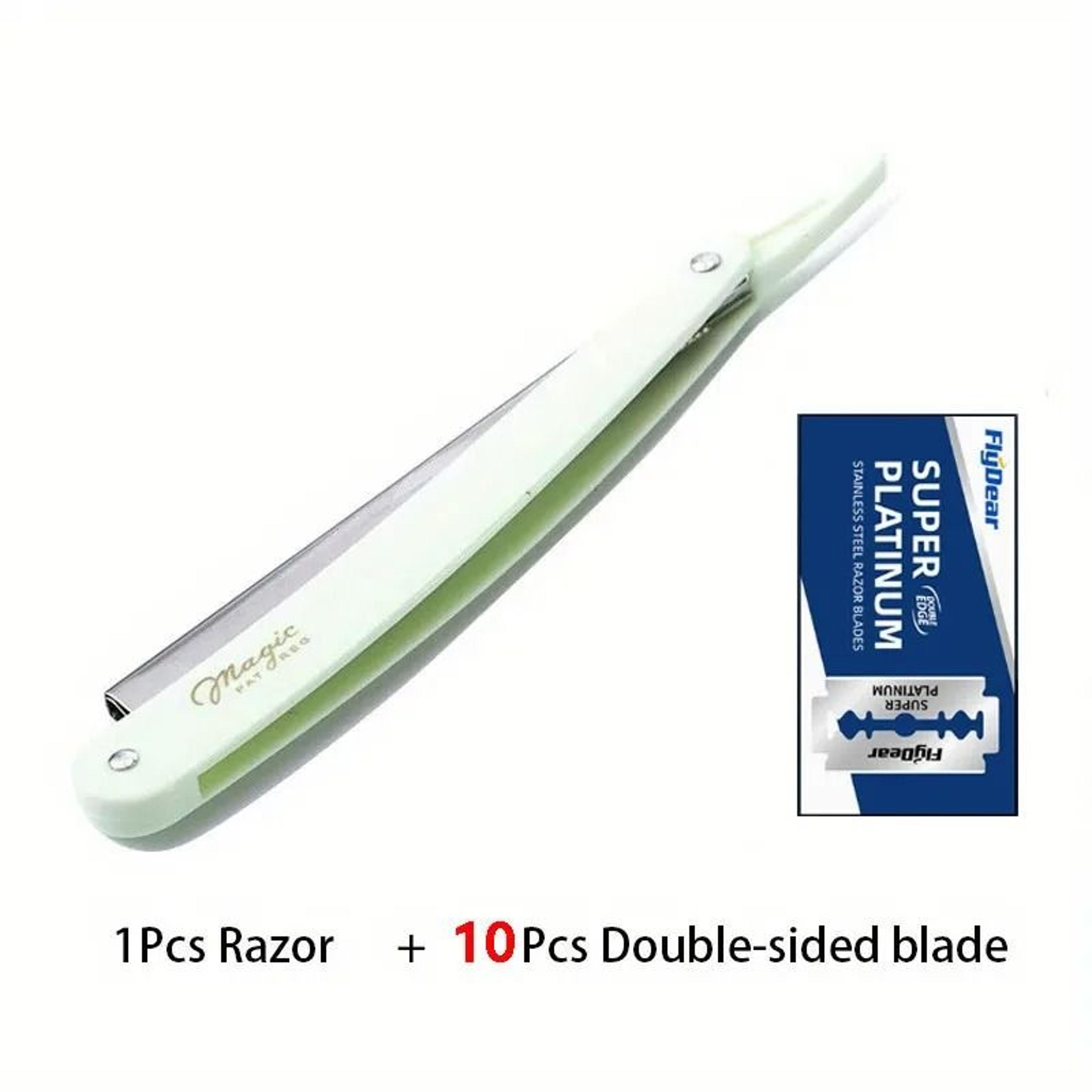 Professional Stainless Steel Folding Barber Razor Set With Replacement Blades 4