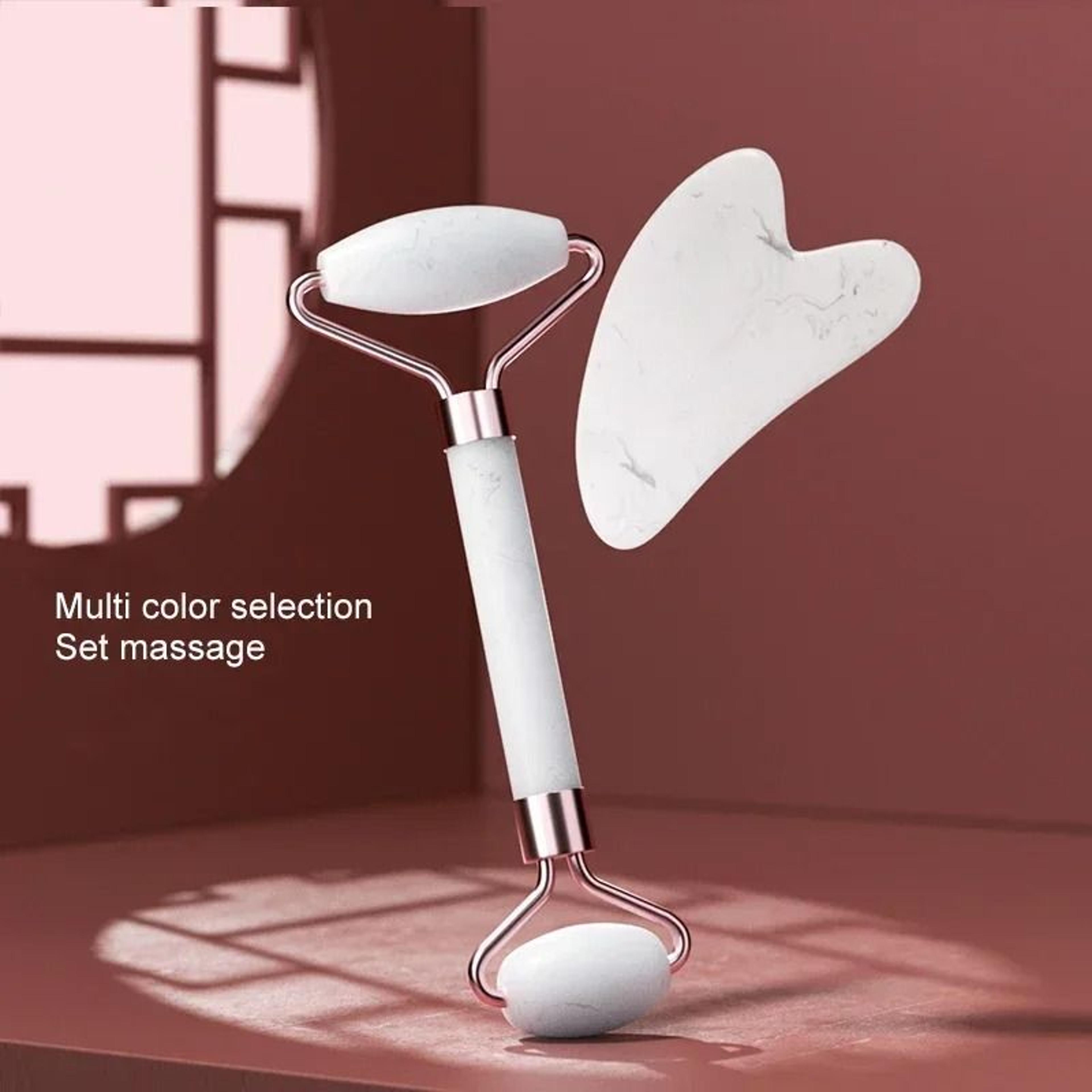 Resin Facial Roller And Gua Sha Scraping Board Set For Face Neck And Eye Skincare 1