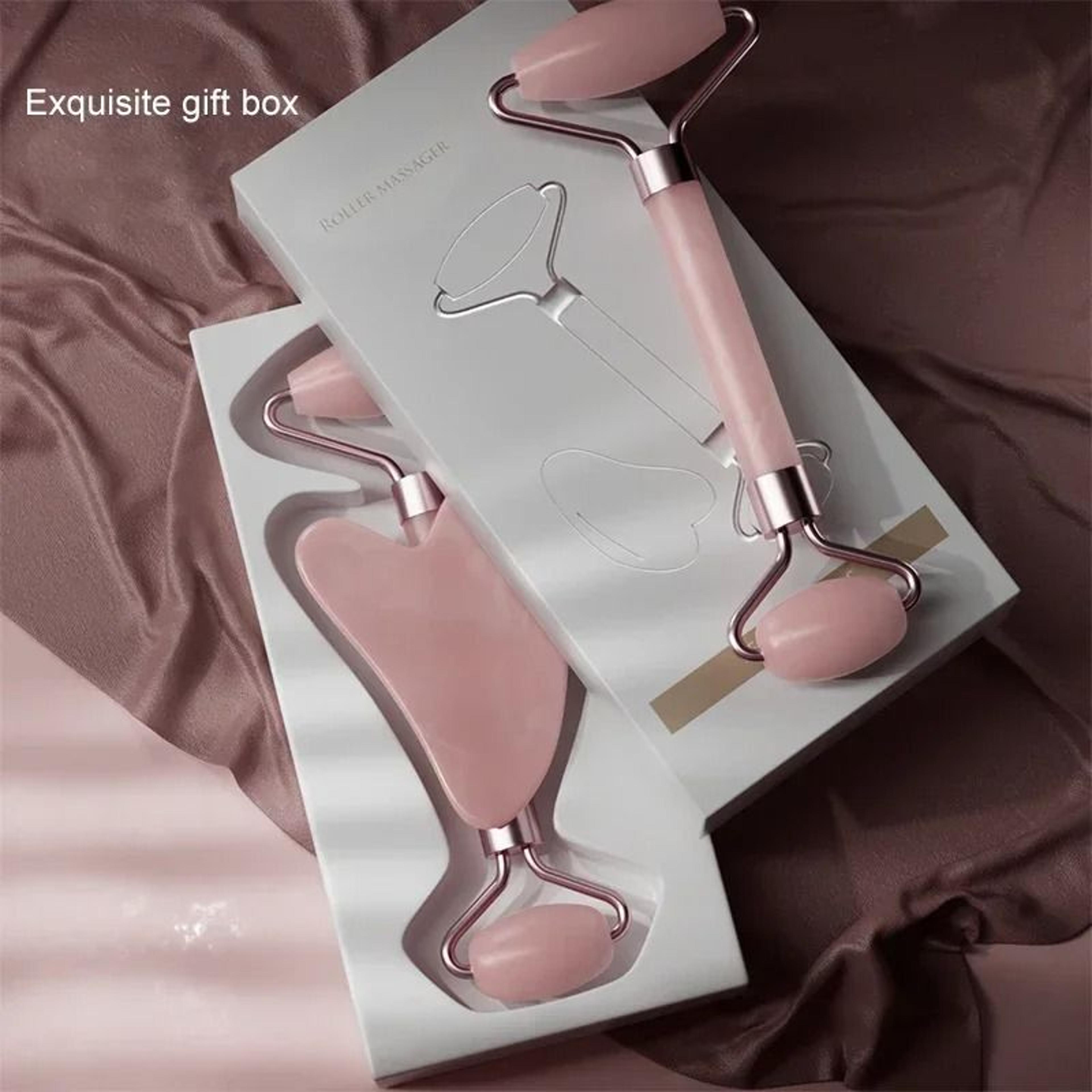 Resin Facial Roller And Gua Sha Scraping Board Set For Face Neck And Eye Skincare 3