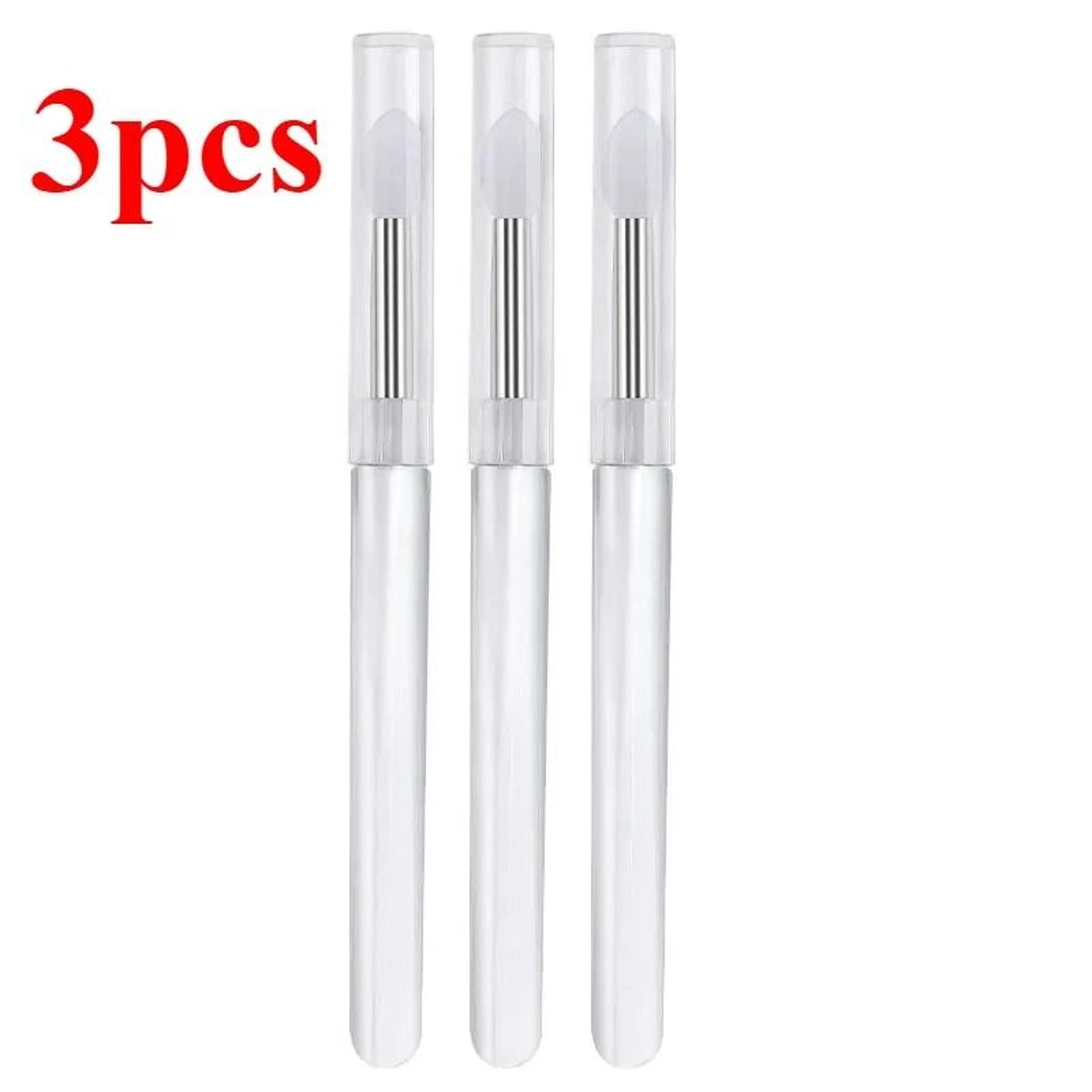 Reusable Soft Silicone Lip Brush Applicator Set With Clear Handles 8