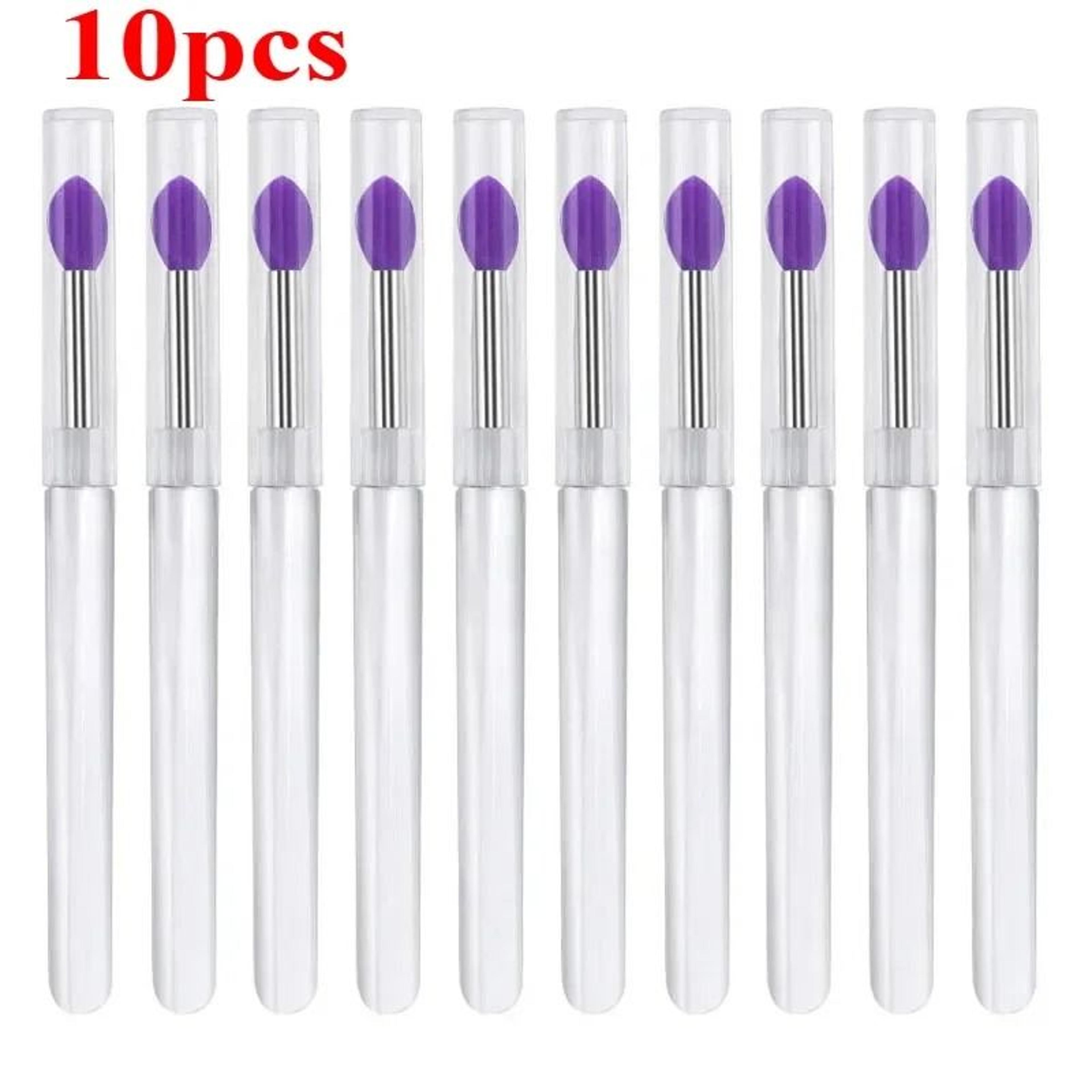 Reusable Soft Silicone Lip Brush Applicator Set With Clear Handles 20