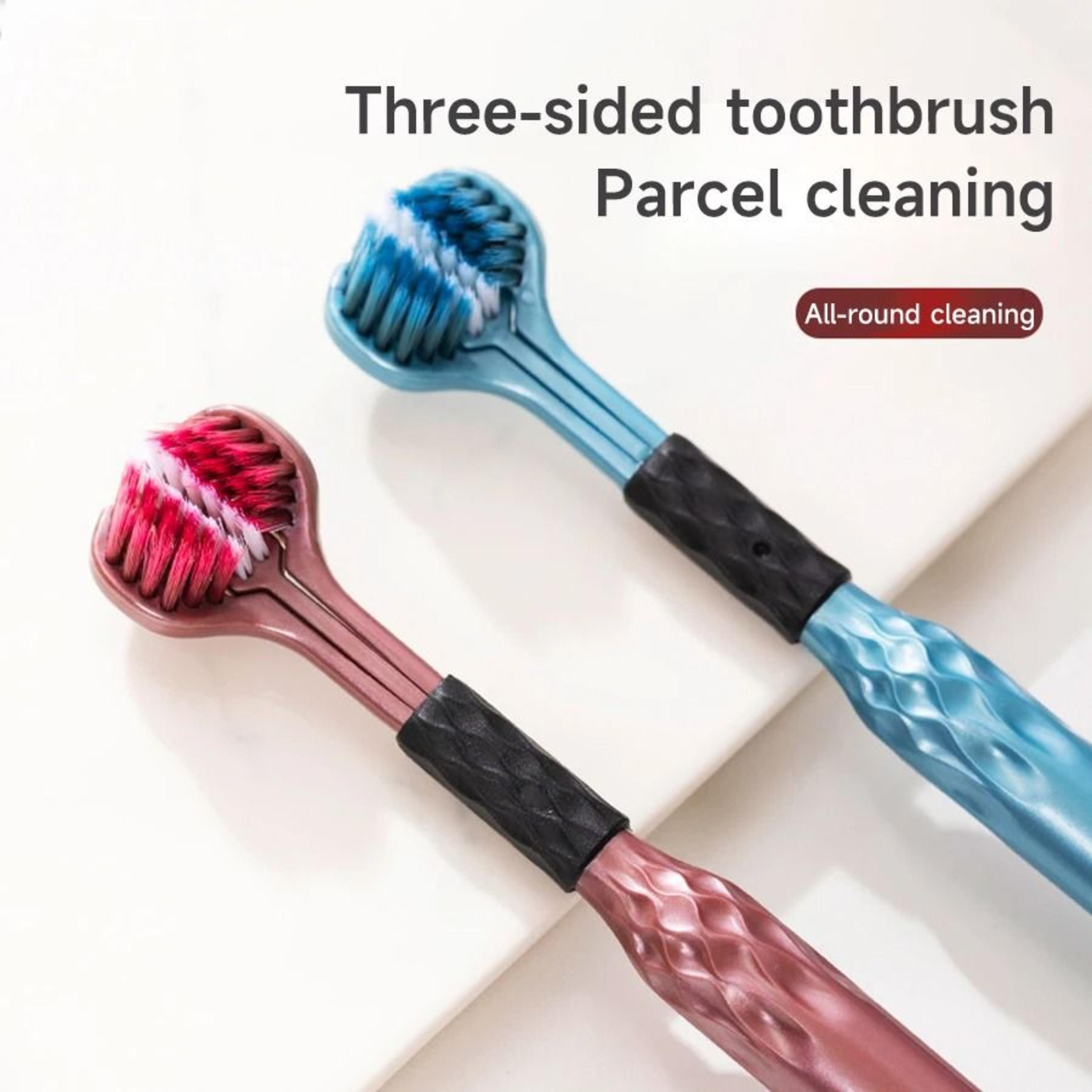 3d three sided u shaped soft bristle manual toothbrush for deep oral cleaning