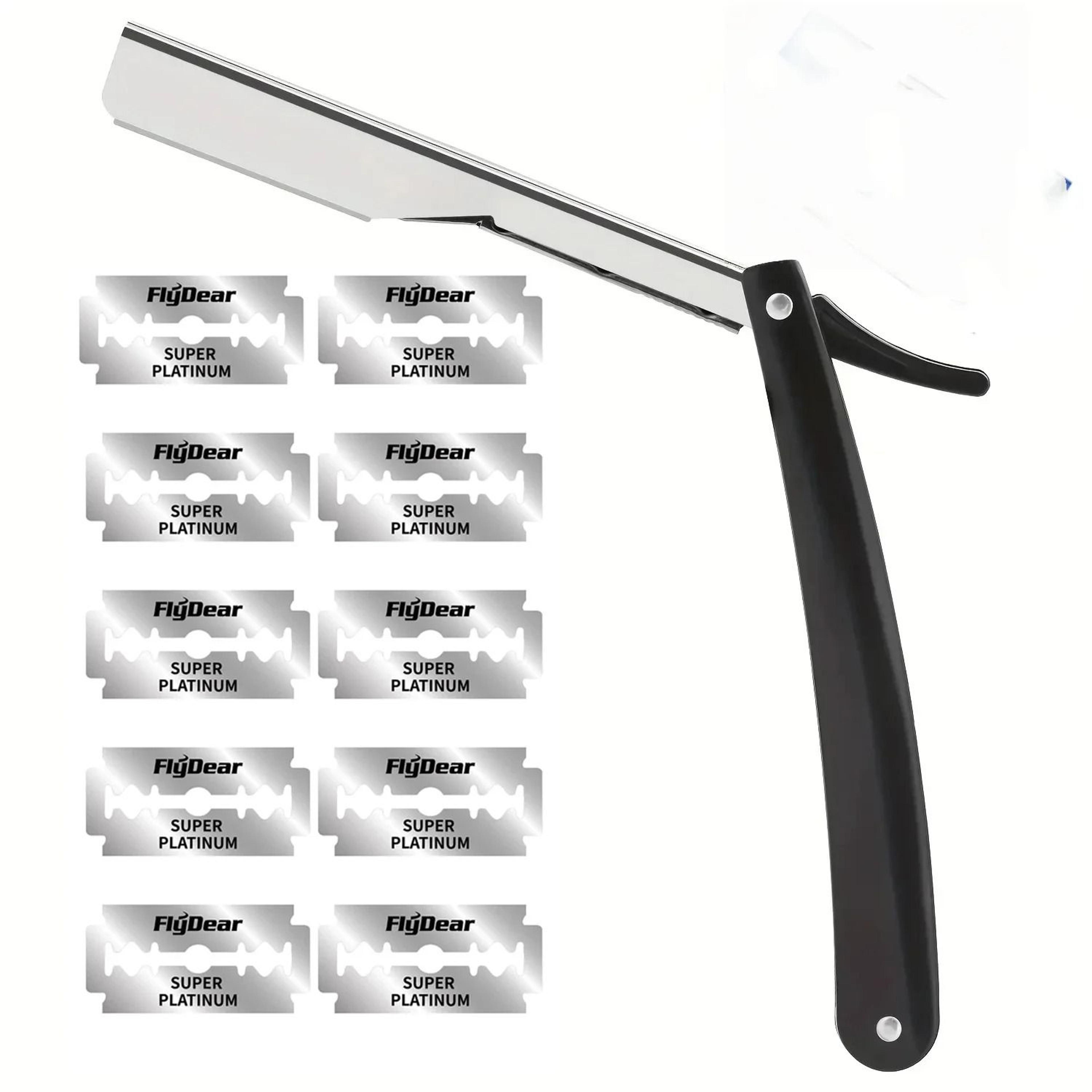 Vintage Manual Folding Barbershop Shaver With 10 Replaceable Blades For Classic Mens Grooming 5
