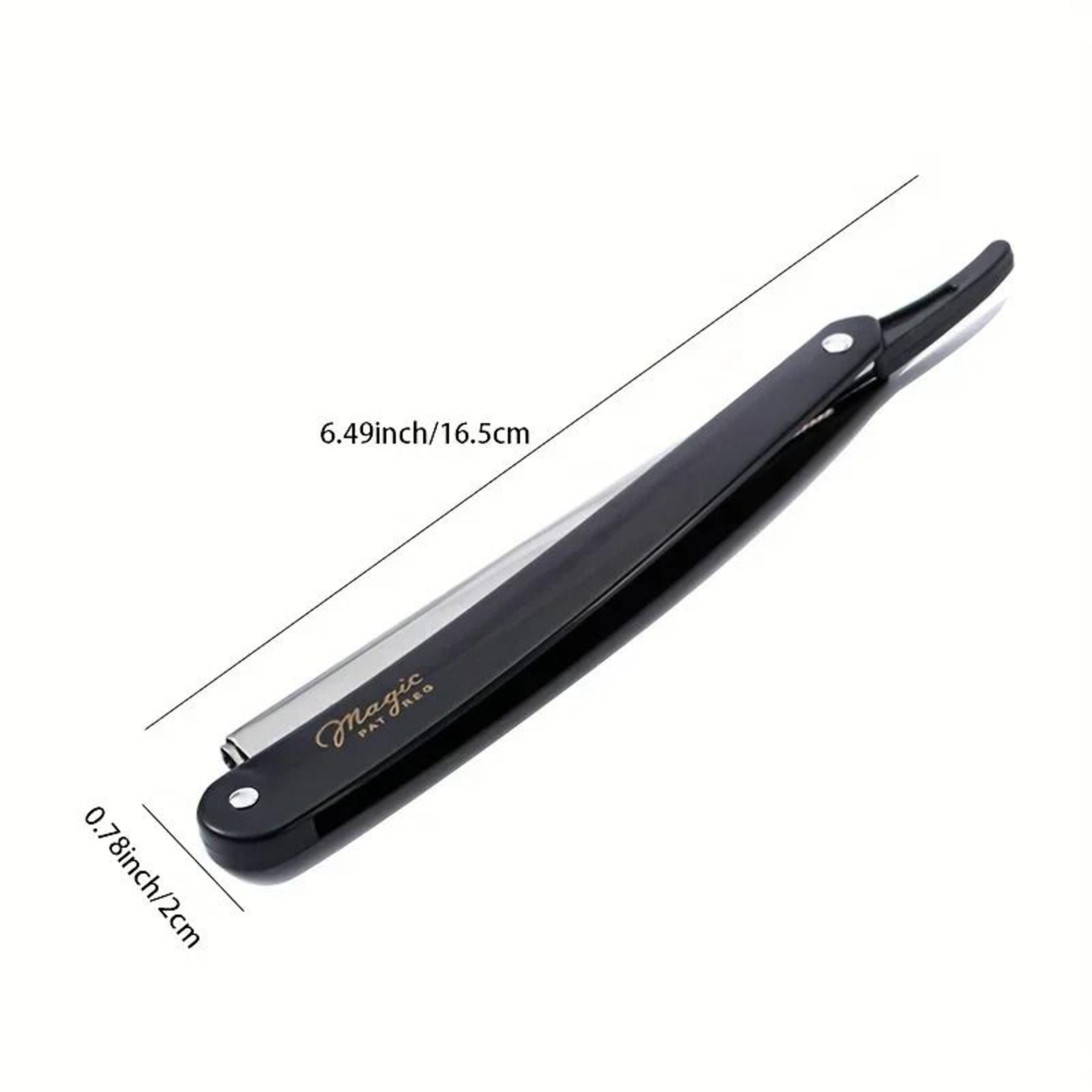 Vintage Manual Folding Barbershop Shaver With 10 Replaceable Blades For Classic Mens Grooming 2