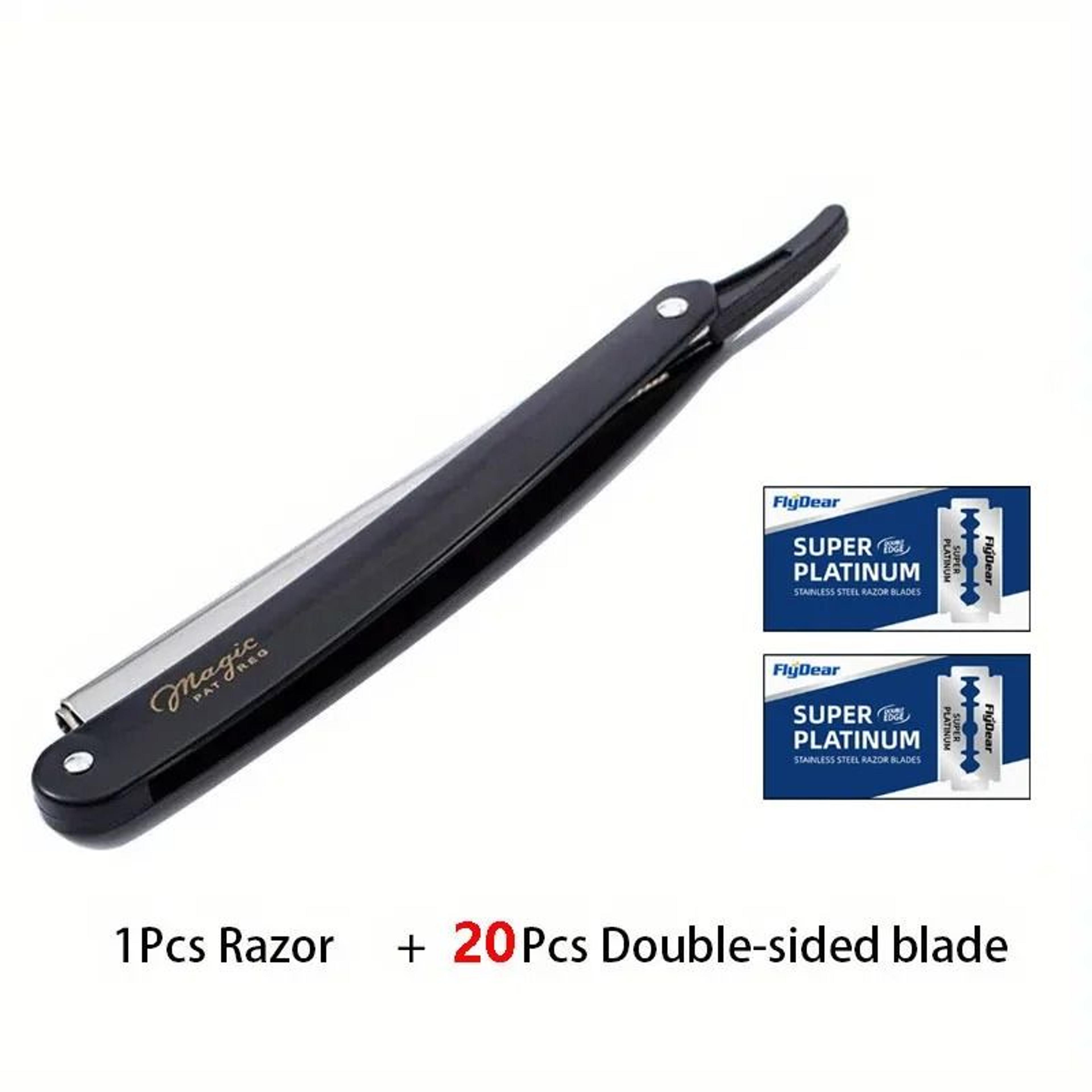 Vintage Manual Folding Barbershop Shaver With 10 Replaceable Blades For Classic Mens Grooming 6