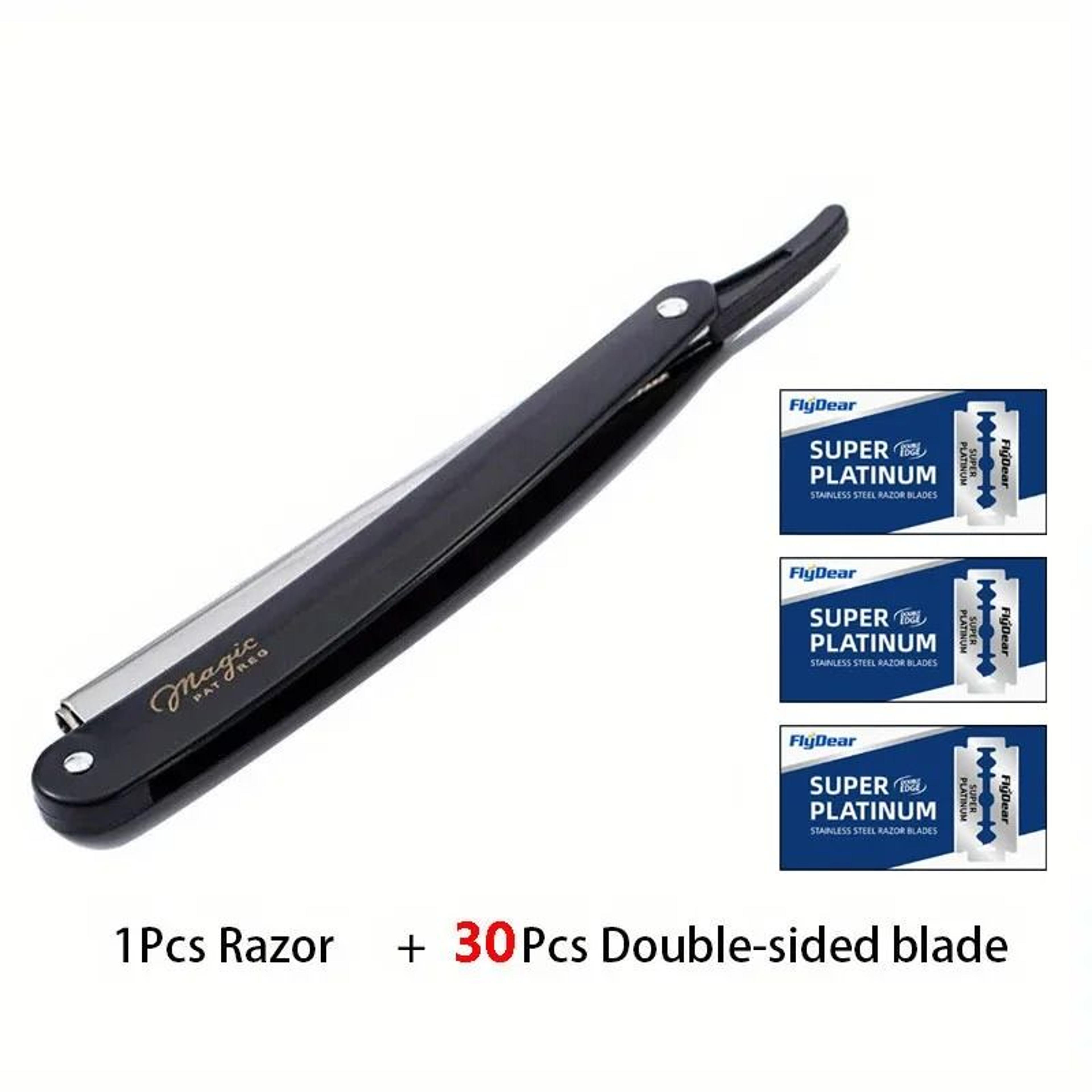 Vintage Manual Folding Barbershop Shaver With 10 Replaceable Blades For Classic Mens Grooming 9