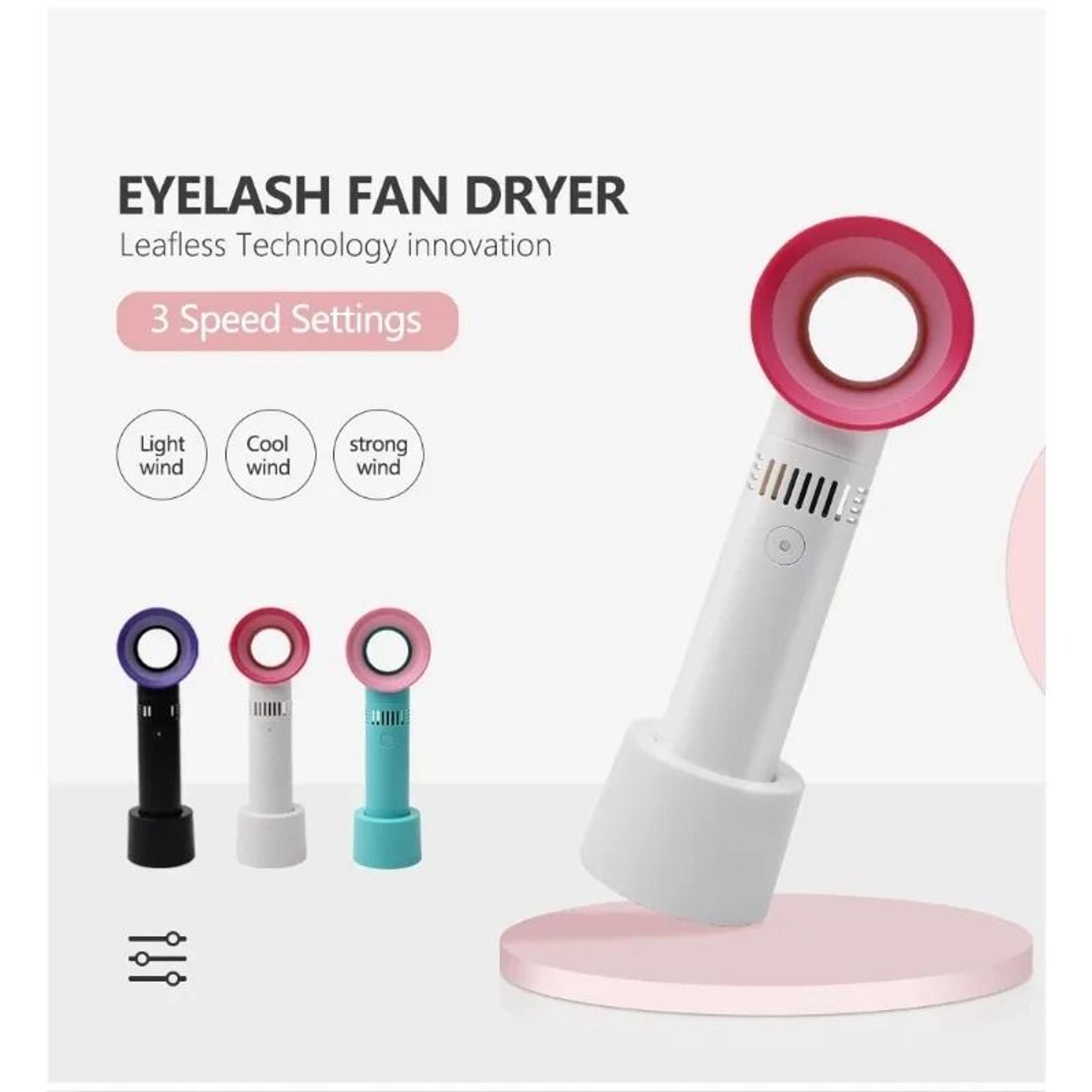 Portable USB Rechargeable Bladeless Eyelash Dryer And Mini Cooling Fan For Lash Extensions 4