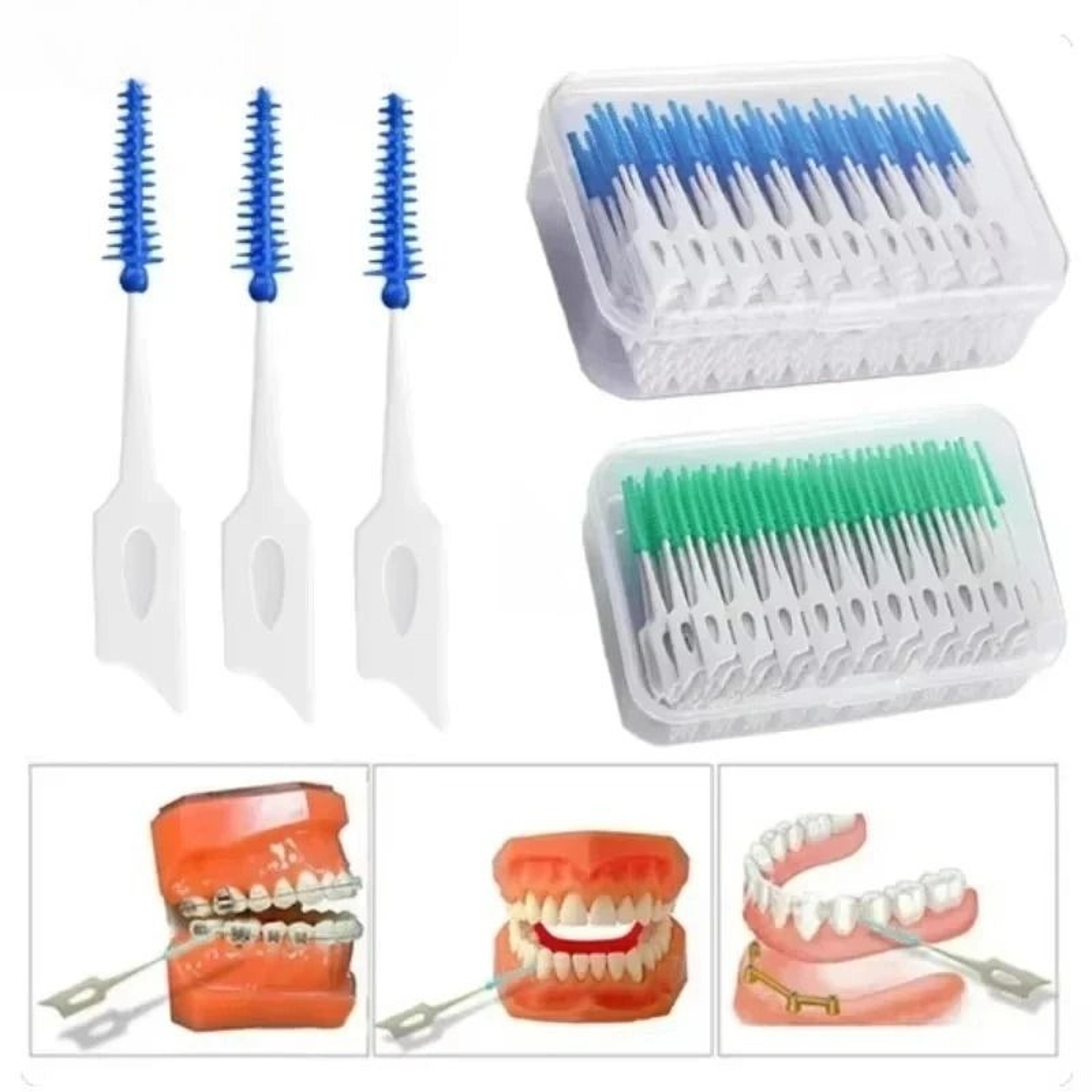 Gentle Rubber Toothpicks And Silicone Interdental Floss Brushes Set For Precision Dental Care 0
