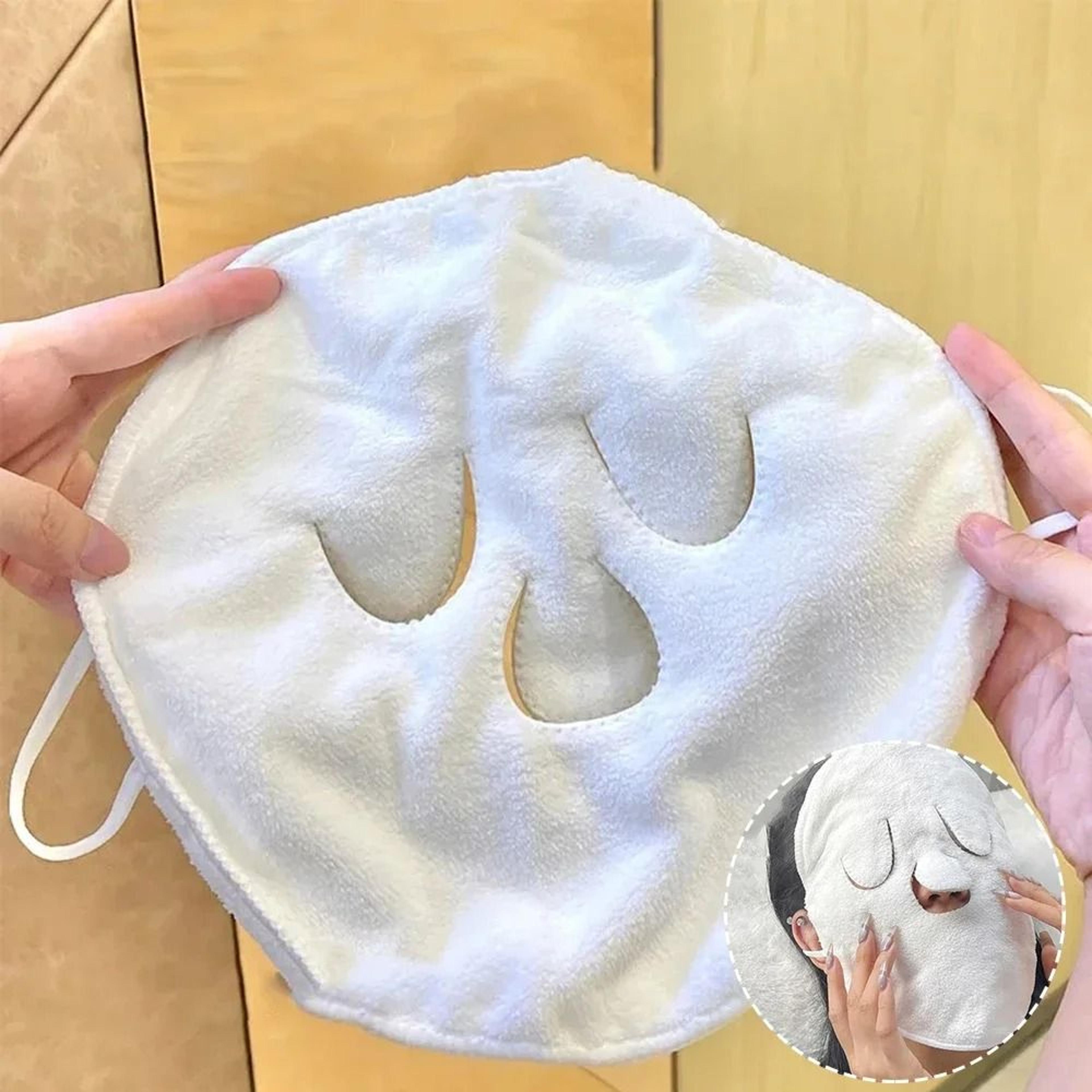 reusable facial hot compress towel mask for opening pores and moisturizing skincare routines
