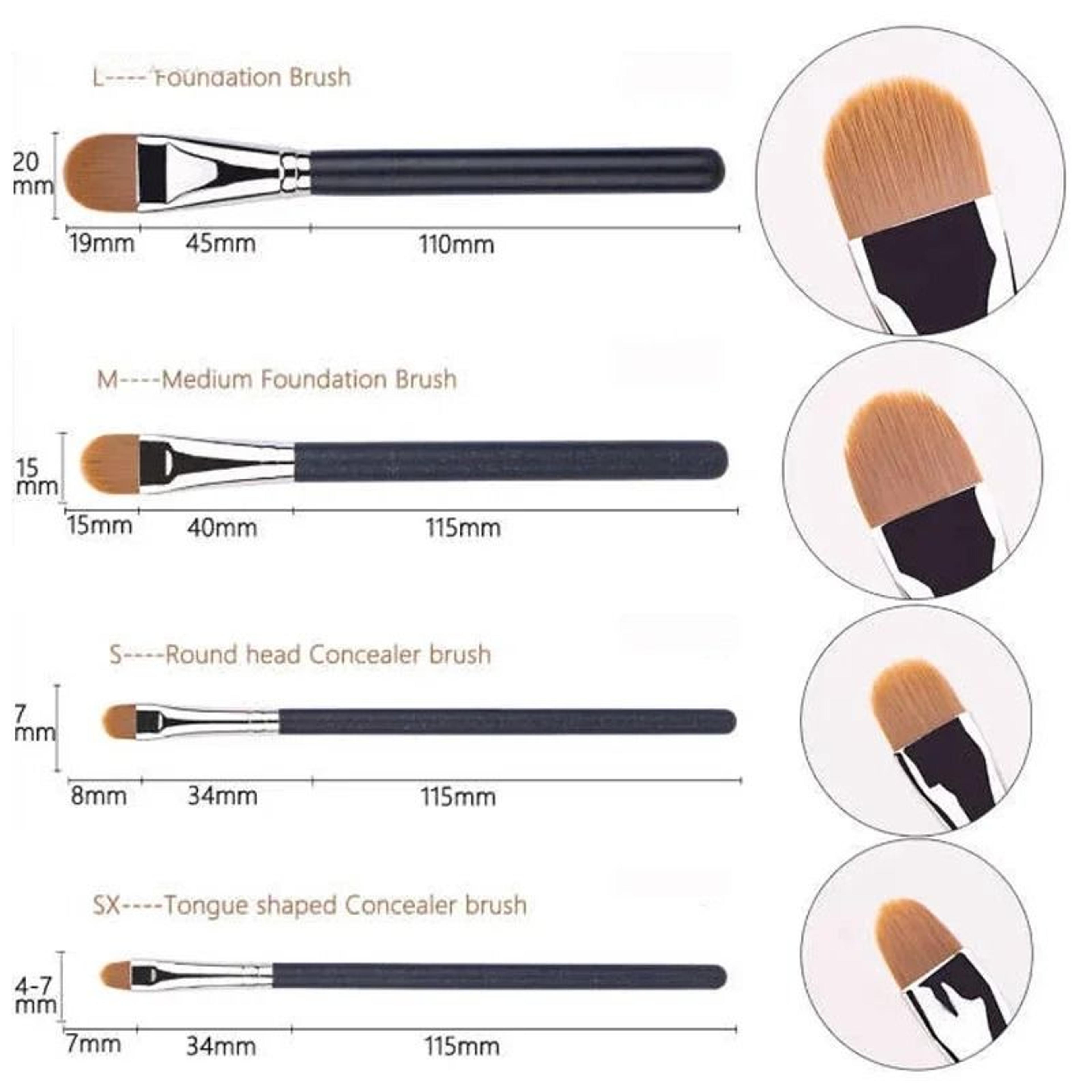 Ultra Thin Flat Foundation And Concealer Brushes In 4 Precision Sizes For Liquid And Cream Makeup 2