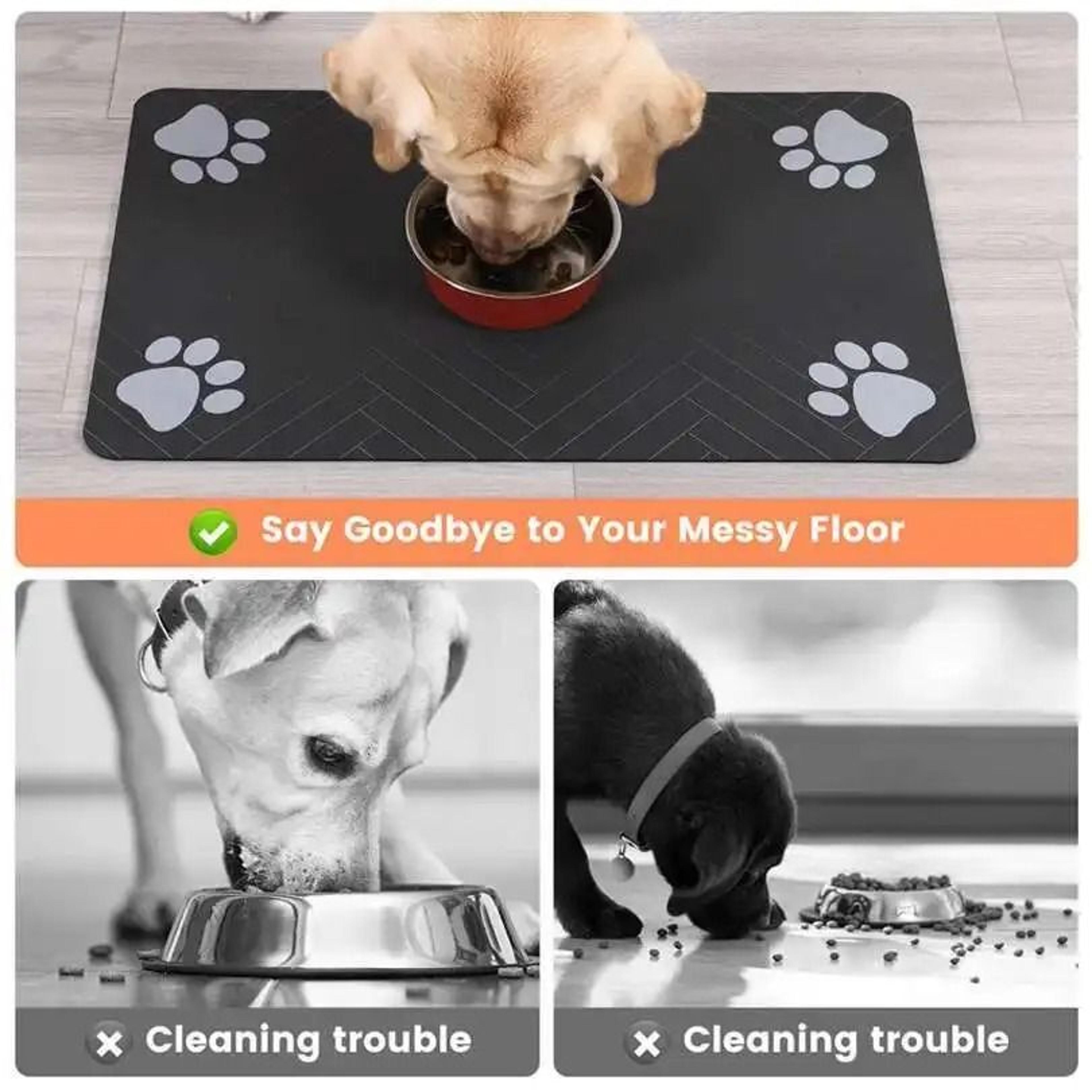 waterproof quick dry rubber backed pet feeding mat placemat for dog and cat food bowls