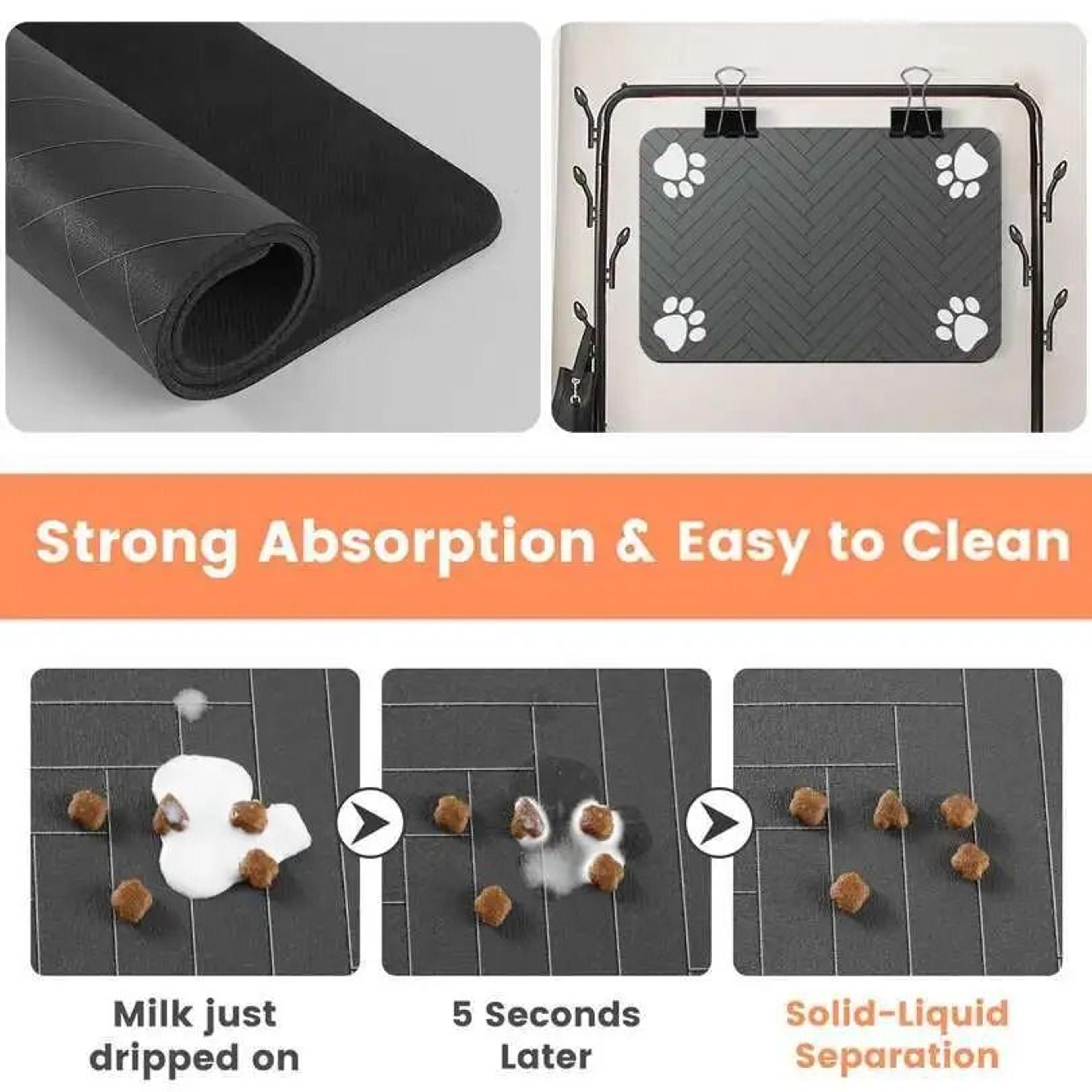 Waterproof Quick Dry Rubber Backed Pet Feeding Mat Placemat For Dog And Cat Food Bowls 2