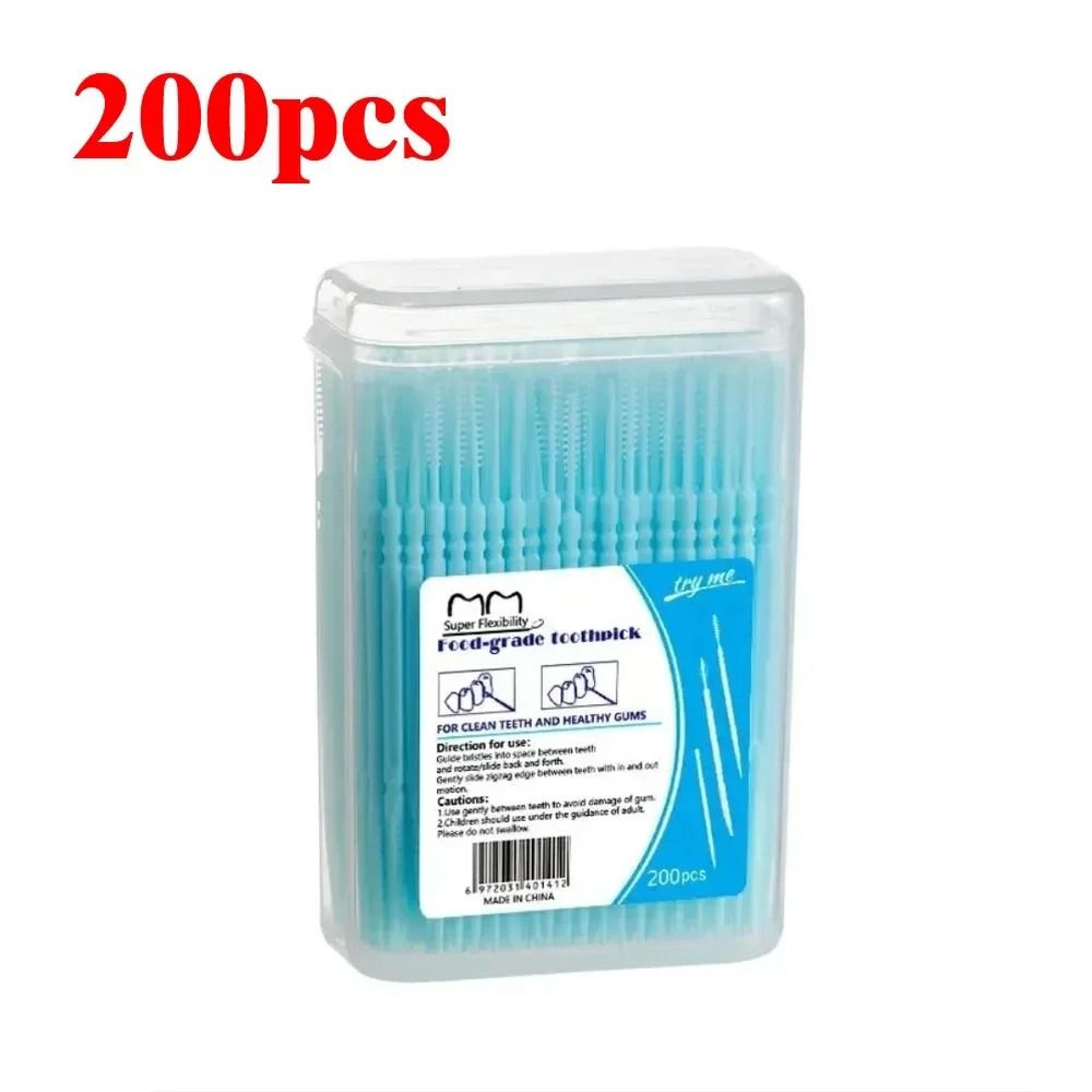 Boxed Disposable Plastic Toothpicks With Interdental Brush Heads For Daily Dental Care 6