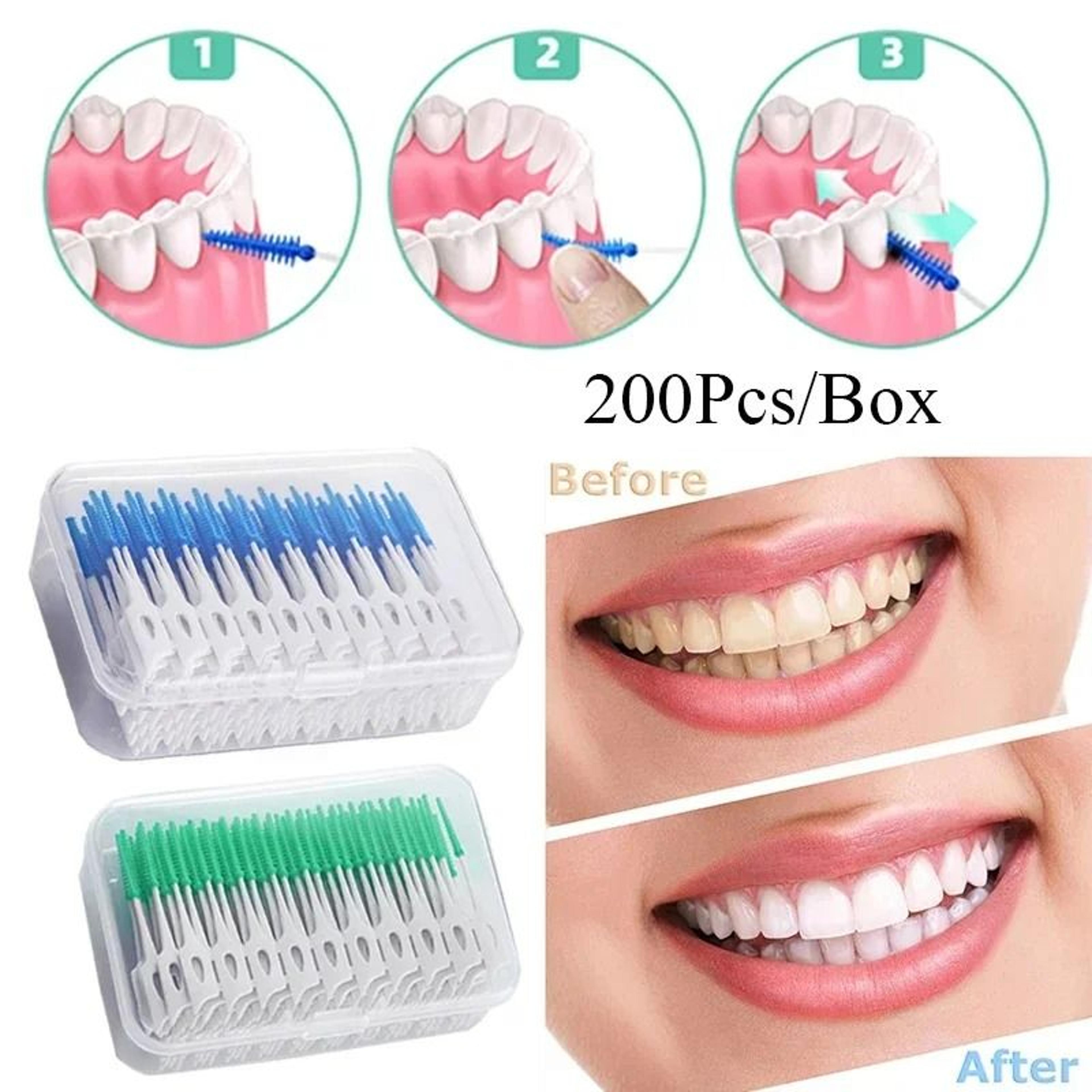 Interdental Silicone Floss Brushes And Soft Rubber Toothpicks Set For Oral Cleaning Care 2