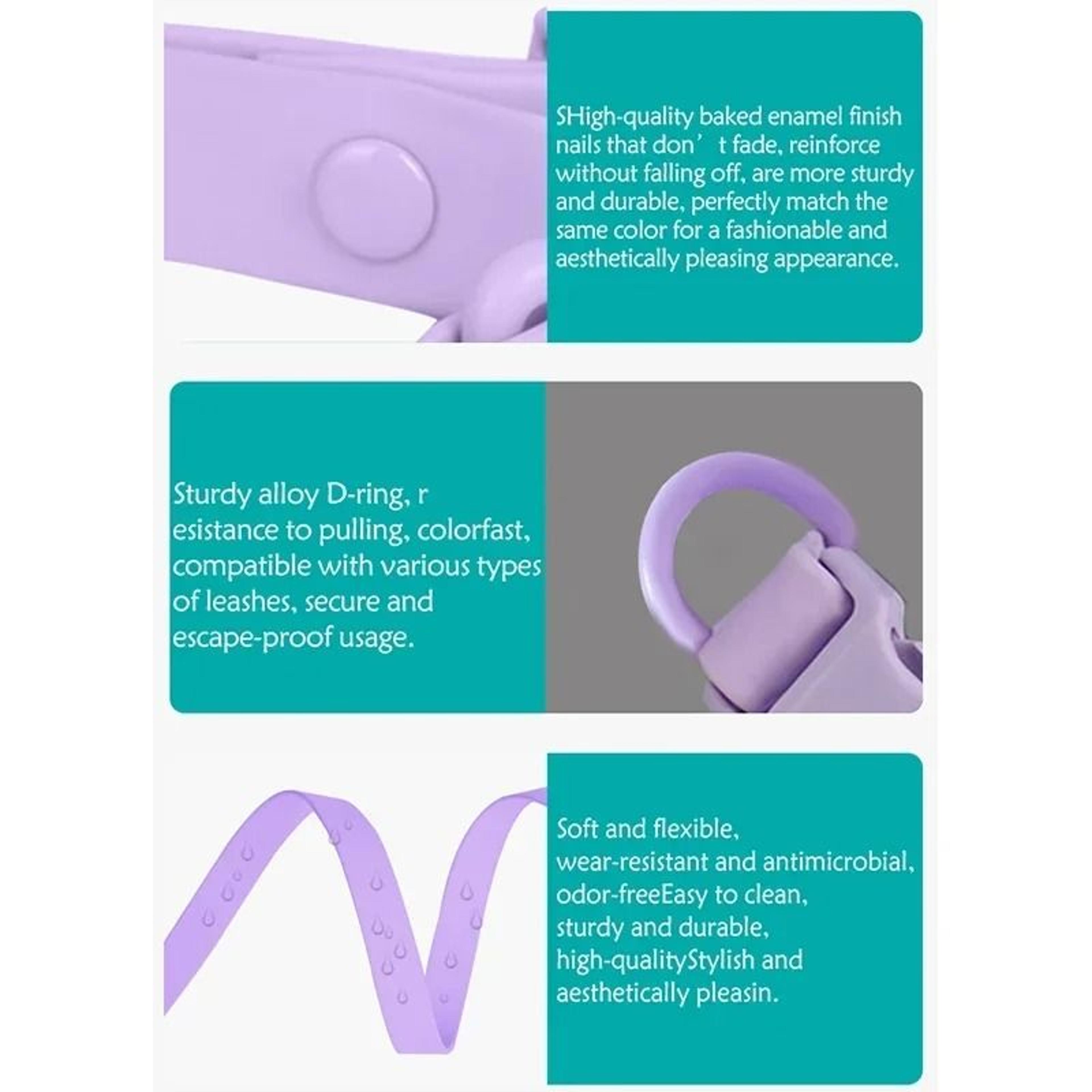 Waterproof Dirt Resistant PVC Coated Dog Collar In Macaron Pastel Colors 5