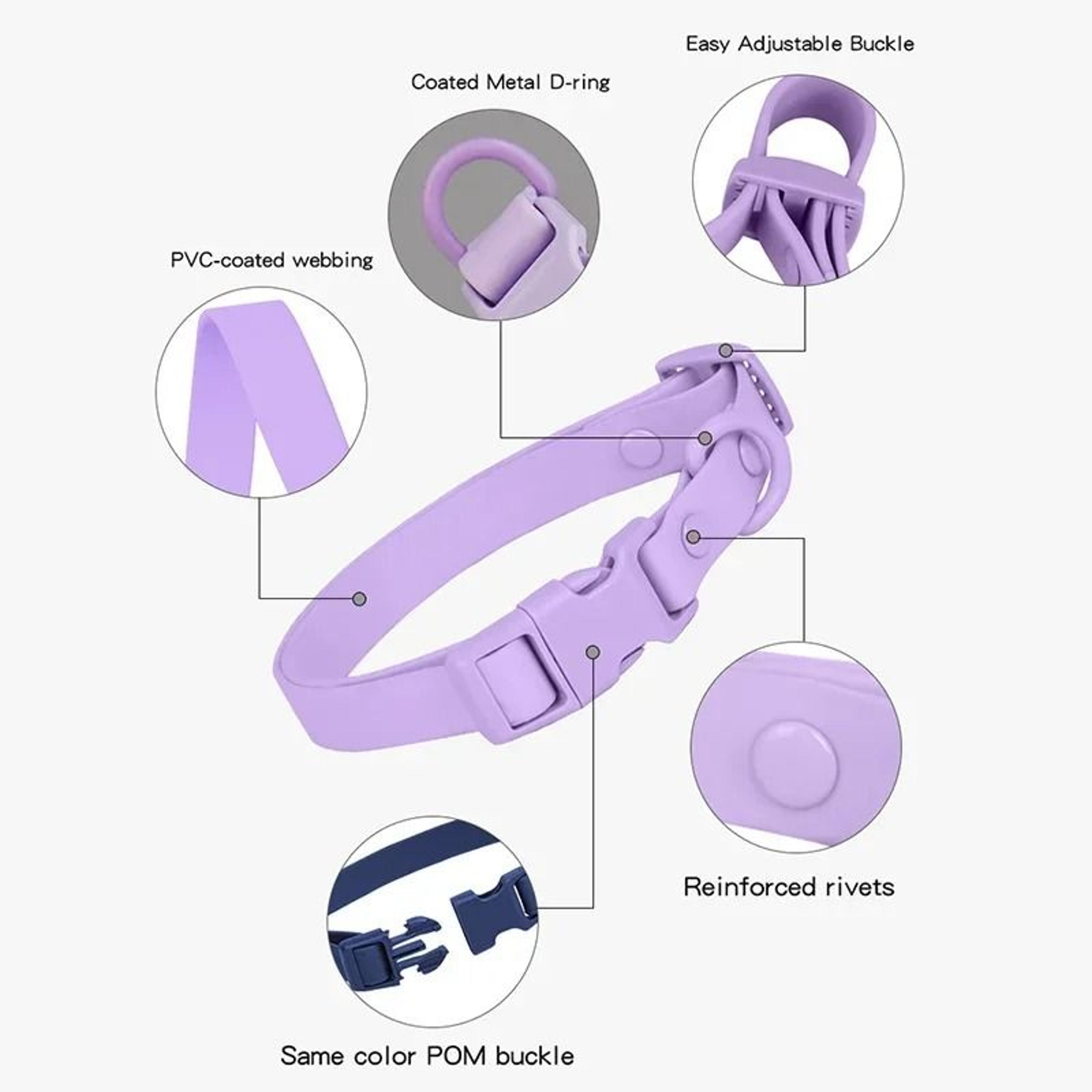 Waterproof Dirt Resistant PVC Coated Dog Collar In Macaron Pastel Colors 4