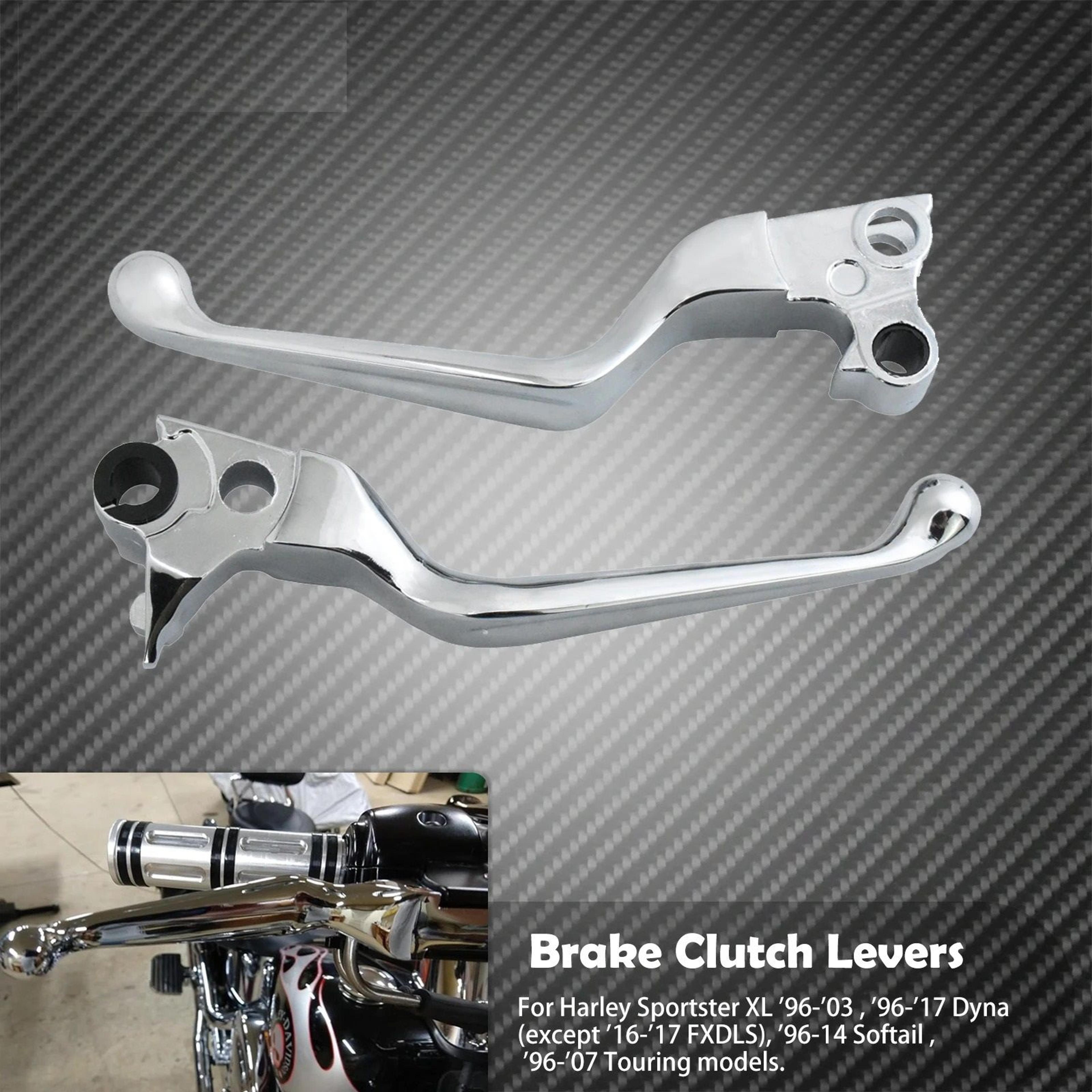 Chrome Motorcycle Hand Control Brake And Clutch Levers Set For Harley Davidson Models 0