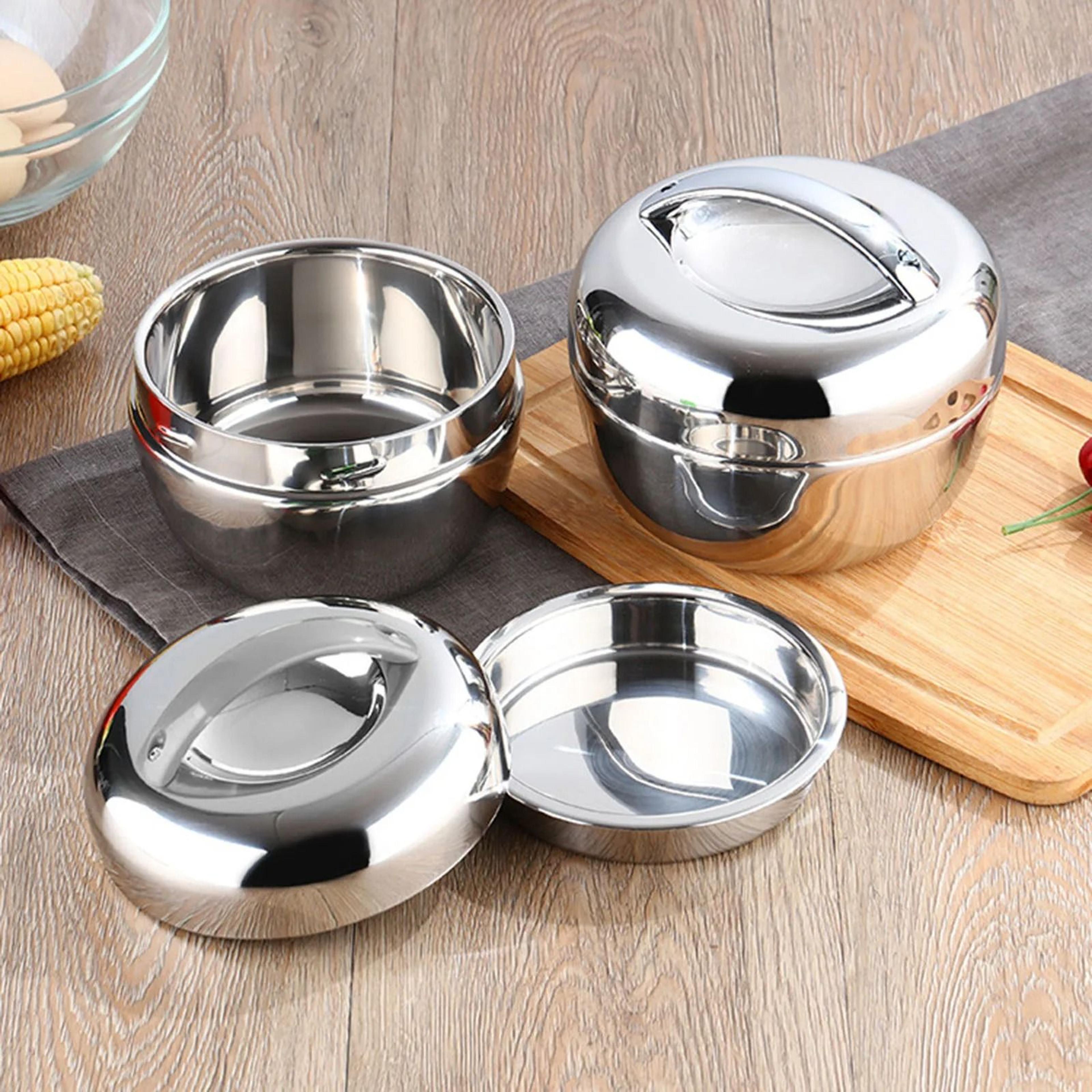 insulated stainless steel hot food bento box – double-layer thermal lunch container & round noodle bowl