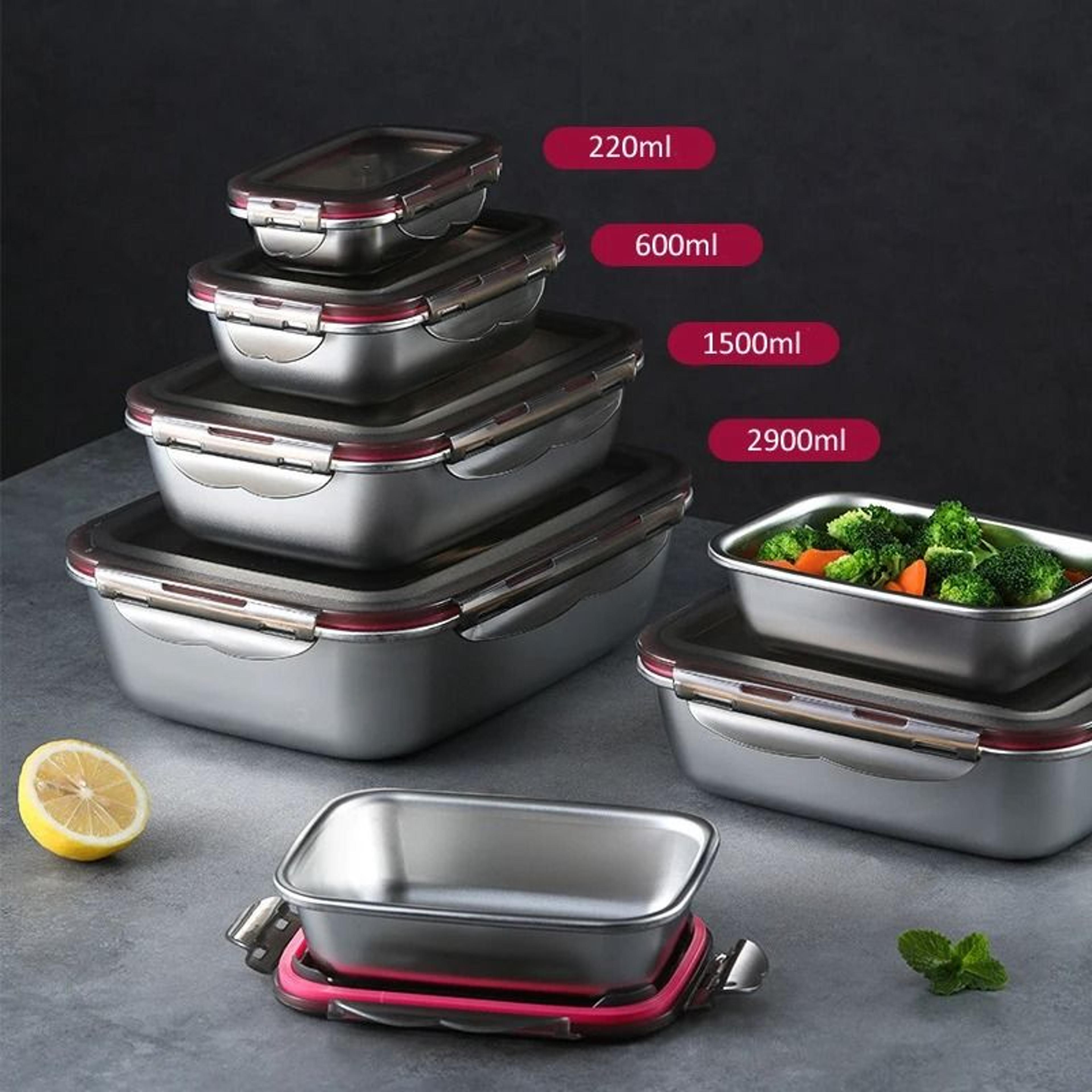 stainless steel bento lunch box and airtight food storage container – leak-proof meal prep and refrigerator storage box