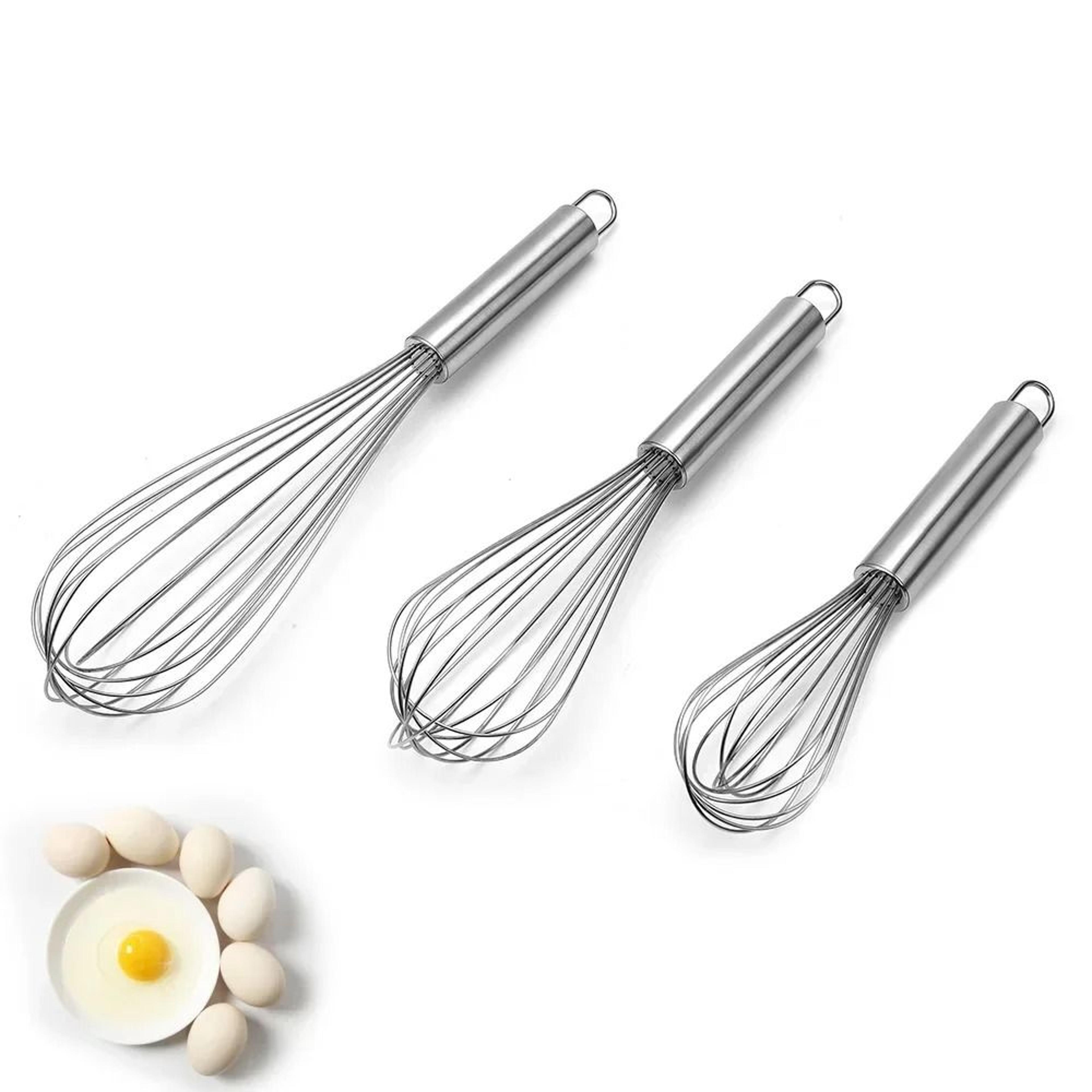 stainless steel balloon whisk manual egg beater and cream butter mixer tool for cooking and baking