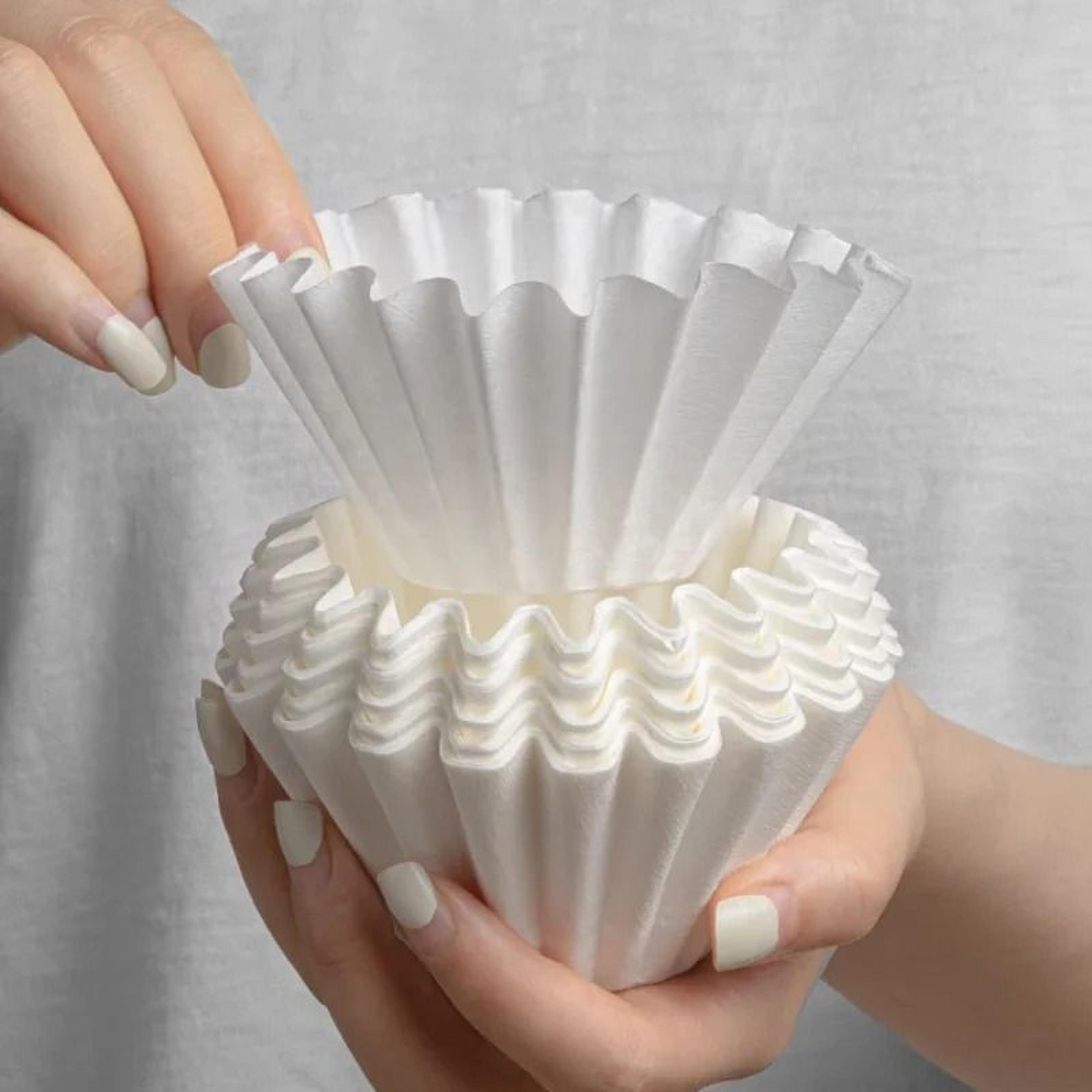 Disposable Kraft Paper Coffee Filter Cups Bowl Shape Origami Wave Drip Filters For Pour Over Espres 1