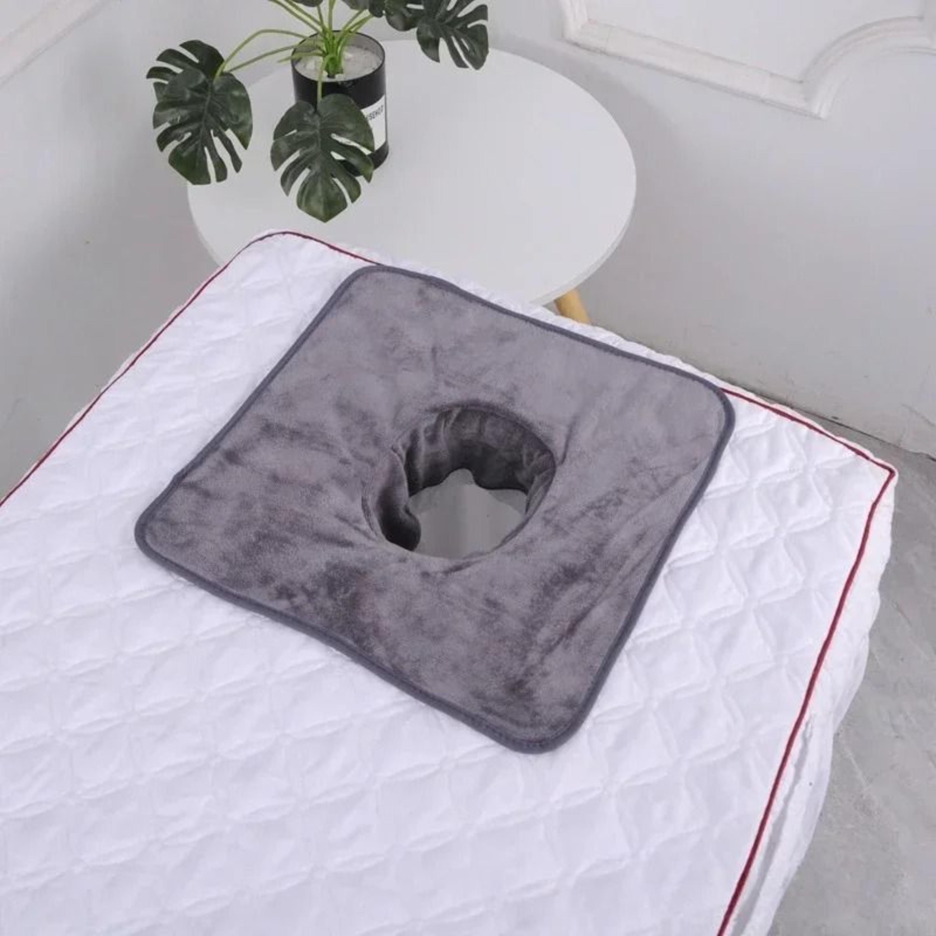 Square Thickened Velvet SPA Massage Table Face Towel With Breath Hole 7