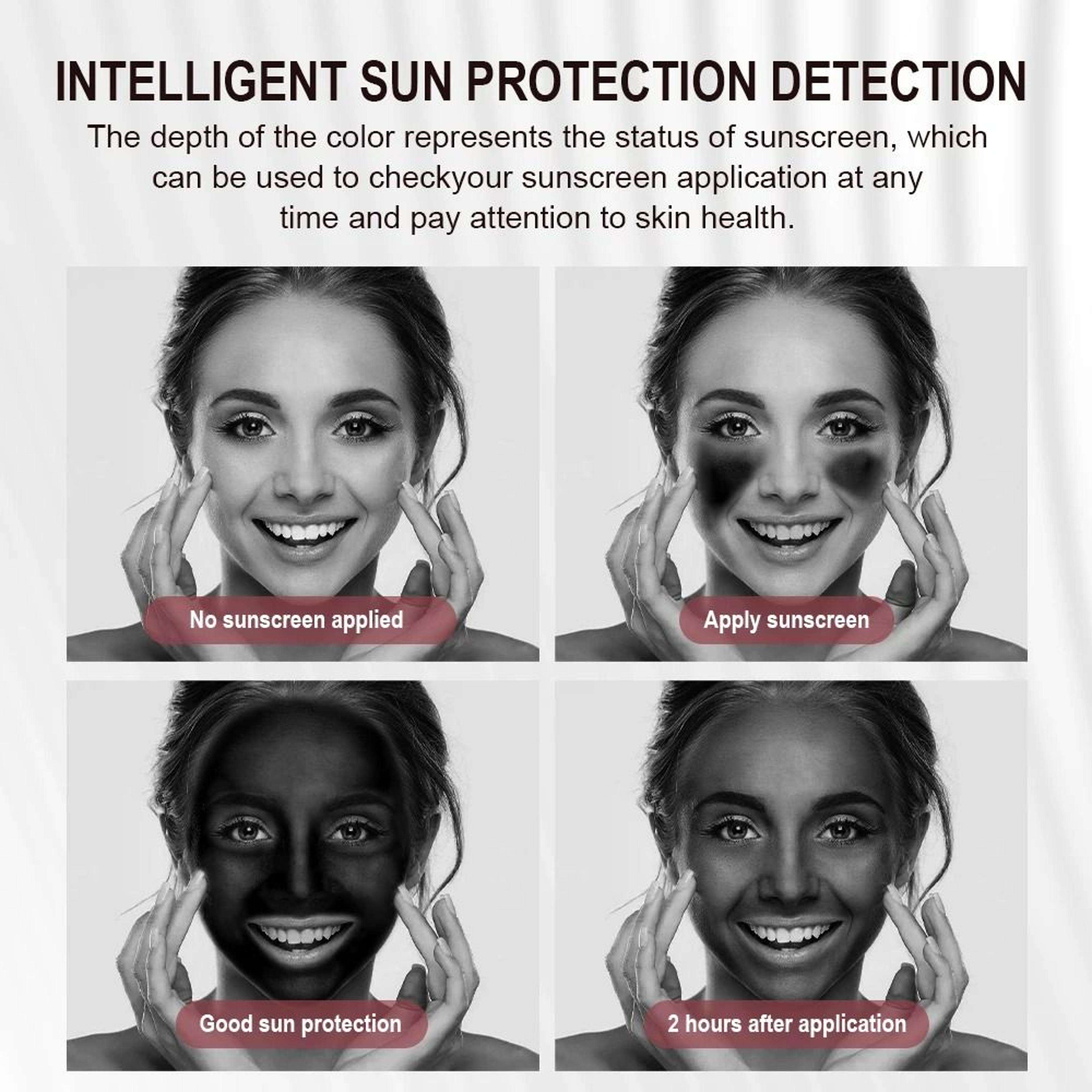 Smart UV Sunscreen Makeup Mirror With LED Light And Sunscreen Detection Camera 3