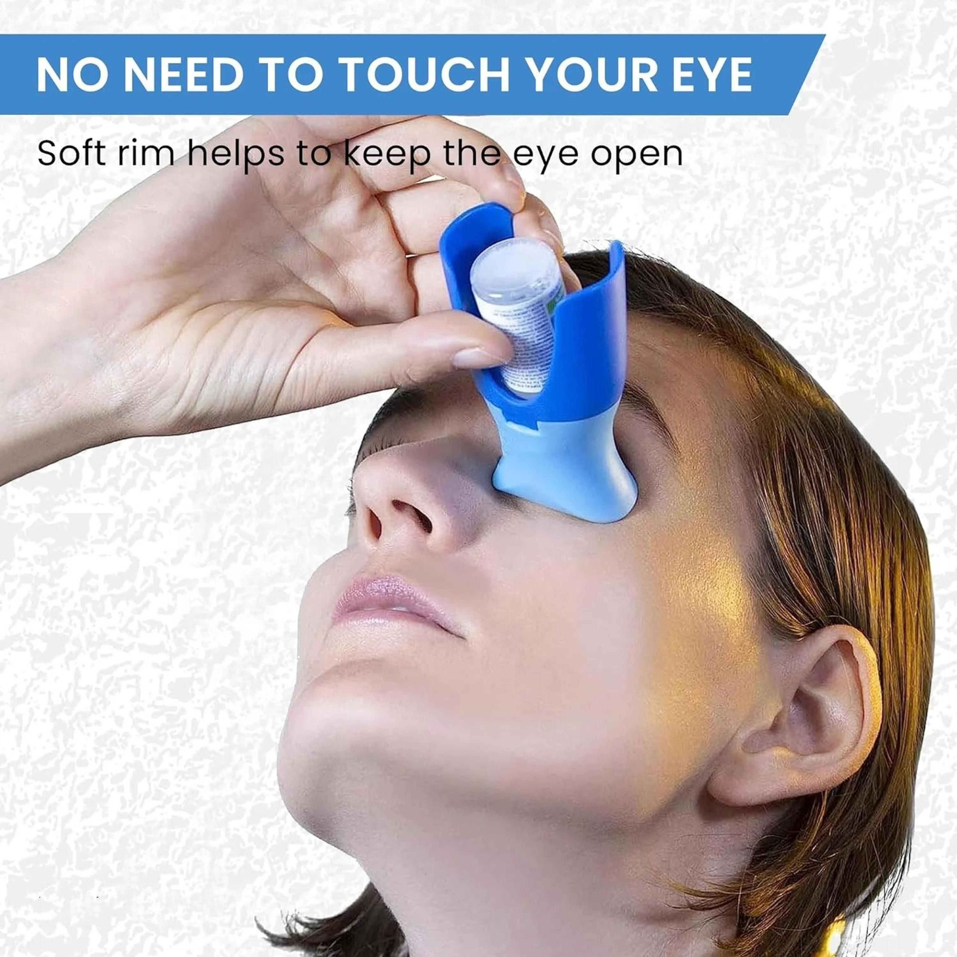 reusable eyedrop holder guide helper and eye drop dispensing aid applicator tool