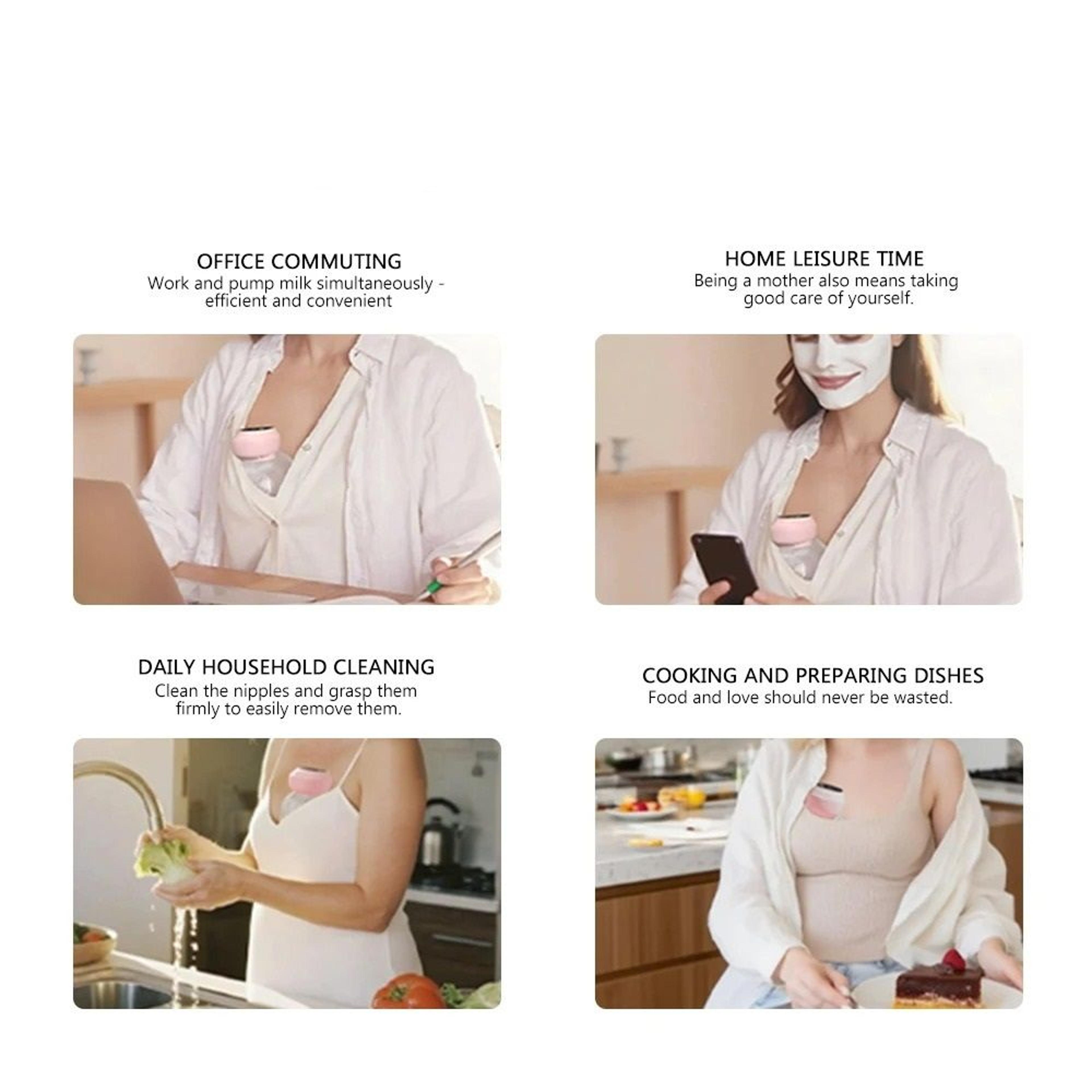 Wearable Electric Breast Pump Hands Free Automatic Double Sided Breast Milk Collector 1