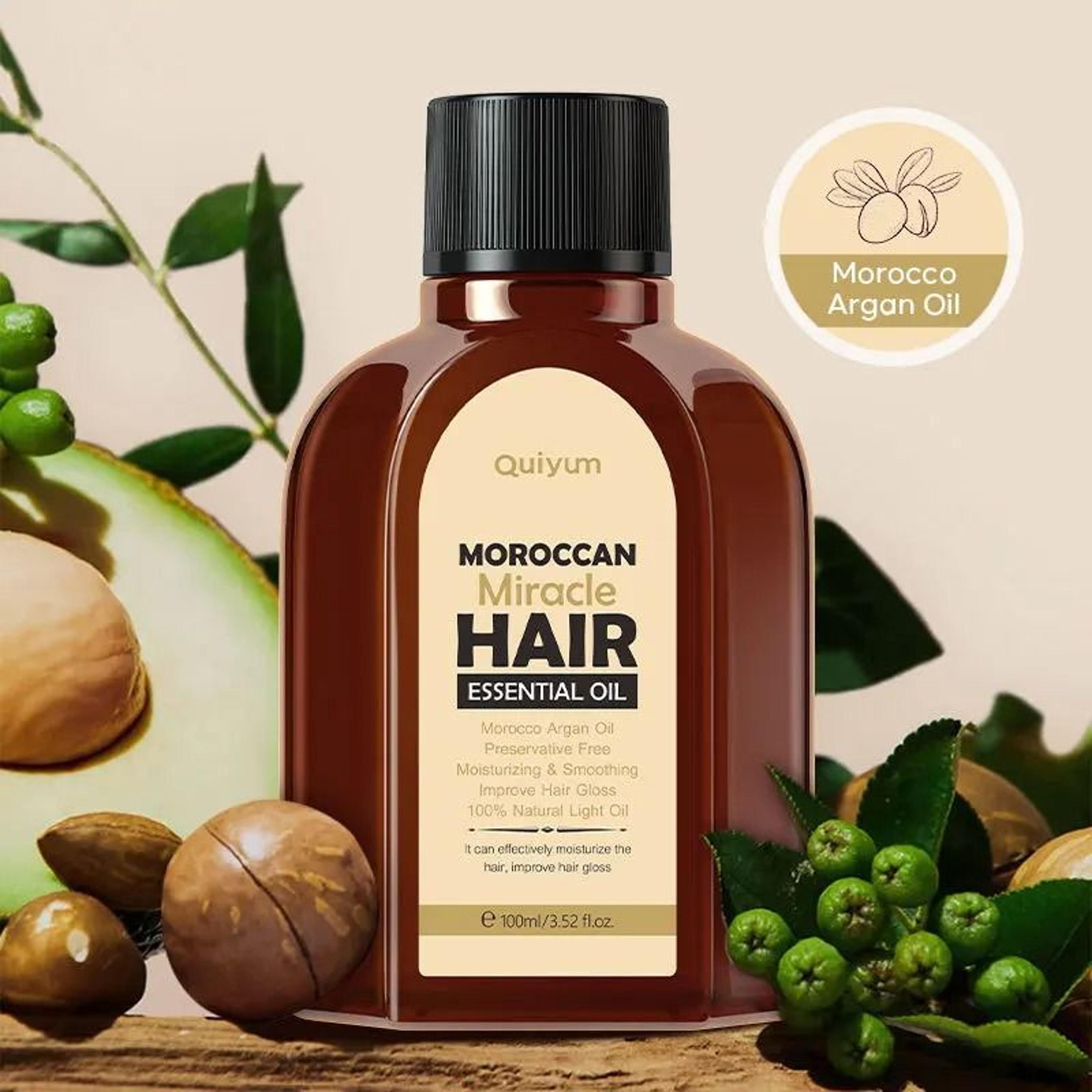 3.38 fl. oz. pure moroccan argan hair essential oil for dry and damaged hair care