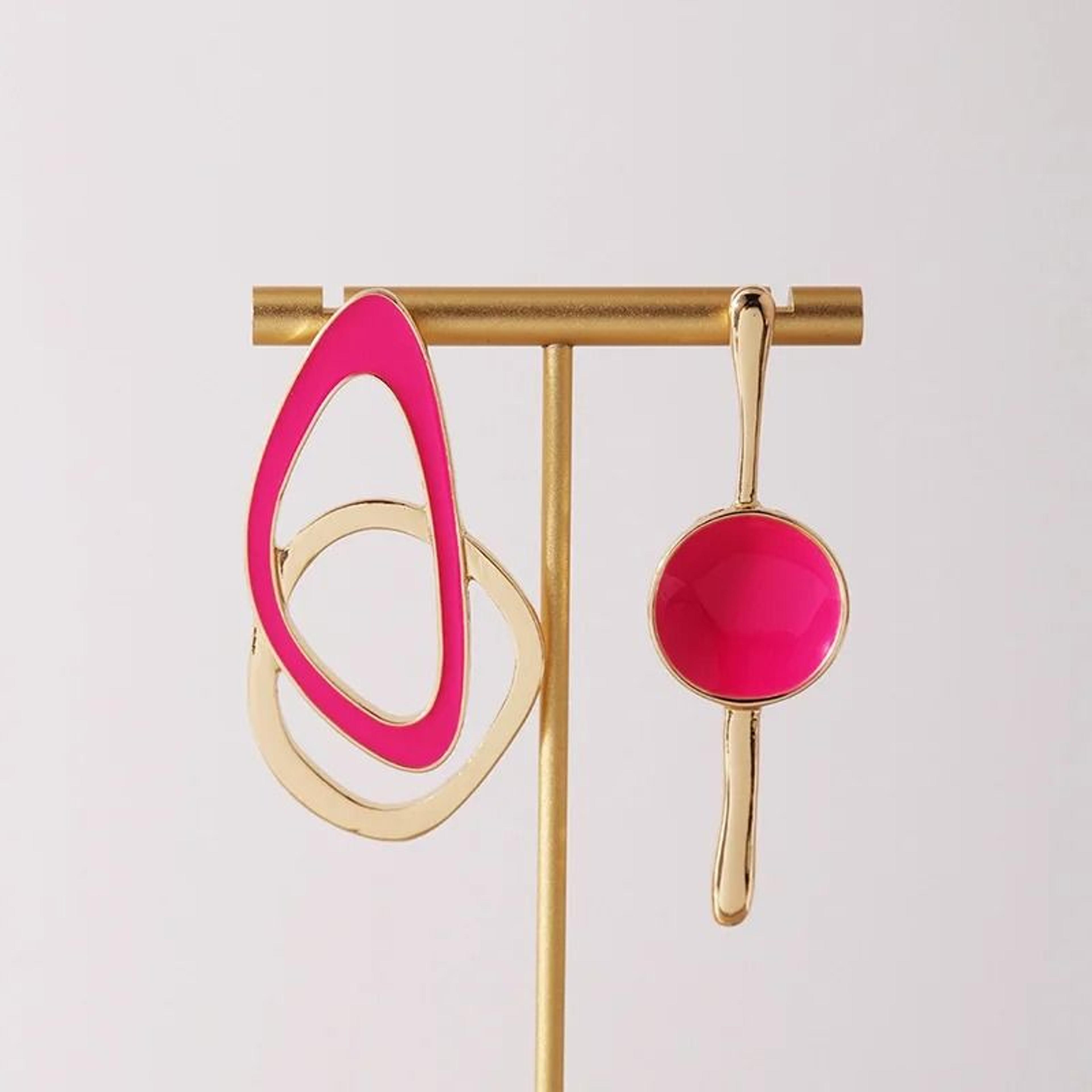 Asymmetric Metal Post Earrings For Women Enamel Fashion Jewelry Trendy Design Gift 9